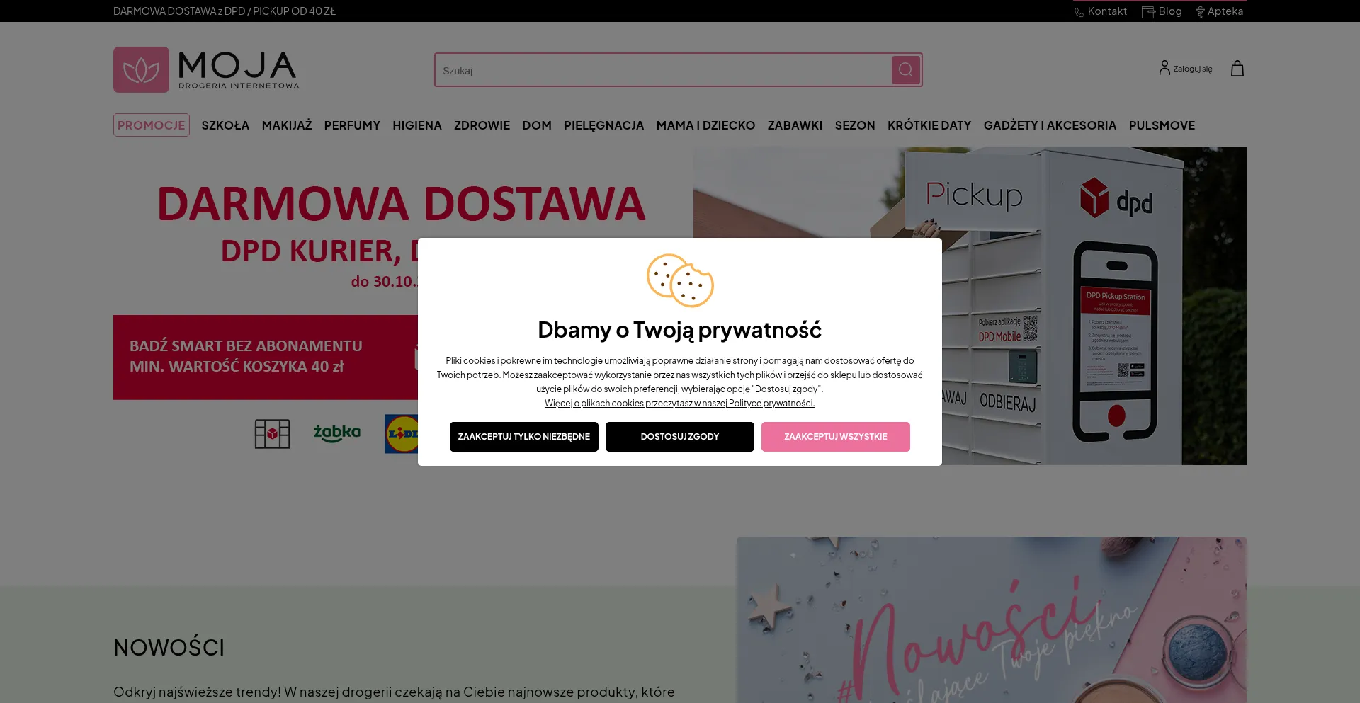 Website screenshot of Moja.pl