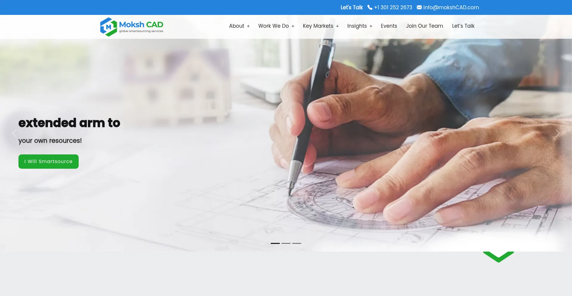 Website screenshot of Mokshcad.com