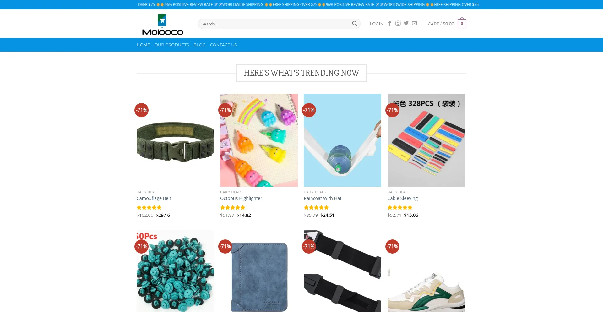Website screenshot of Molooco.com