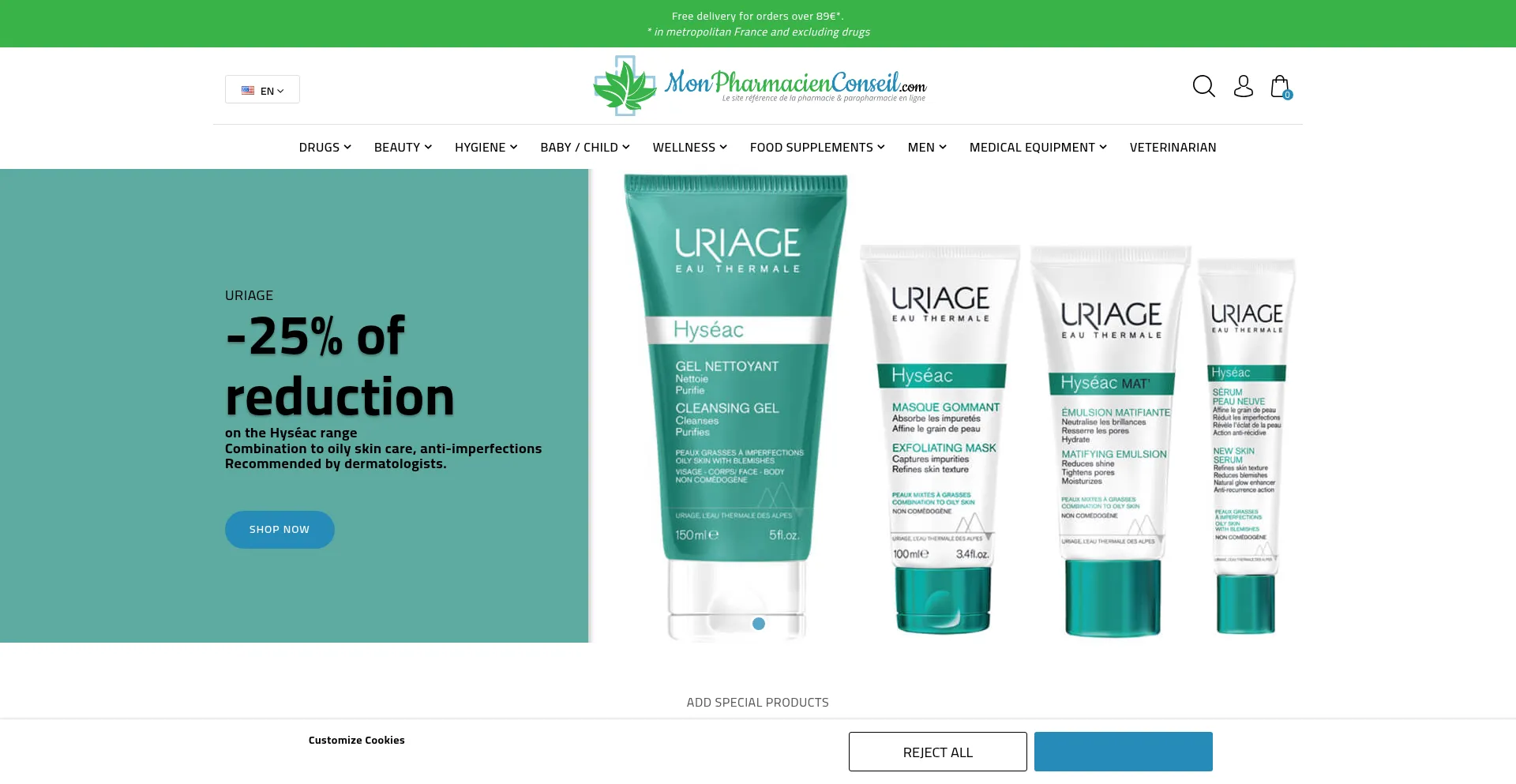 Website screenshot of Mon-pharmacien-conseil.com