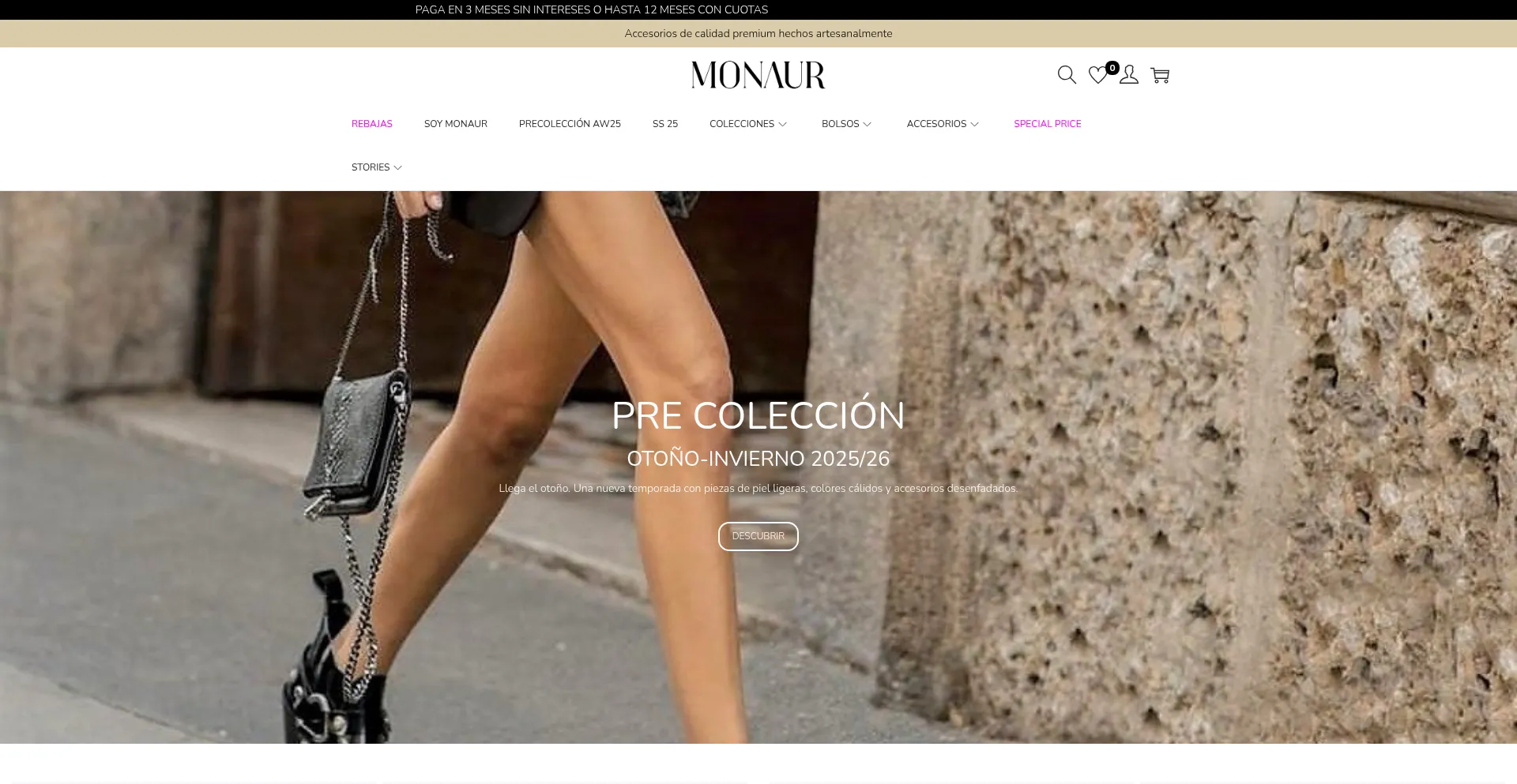 Website screenshot of Monaur.com