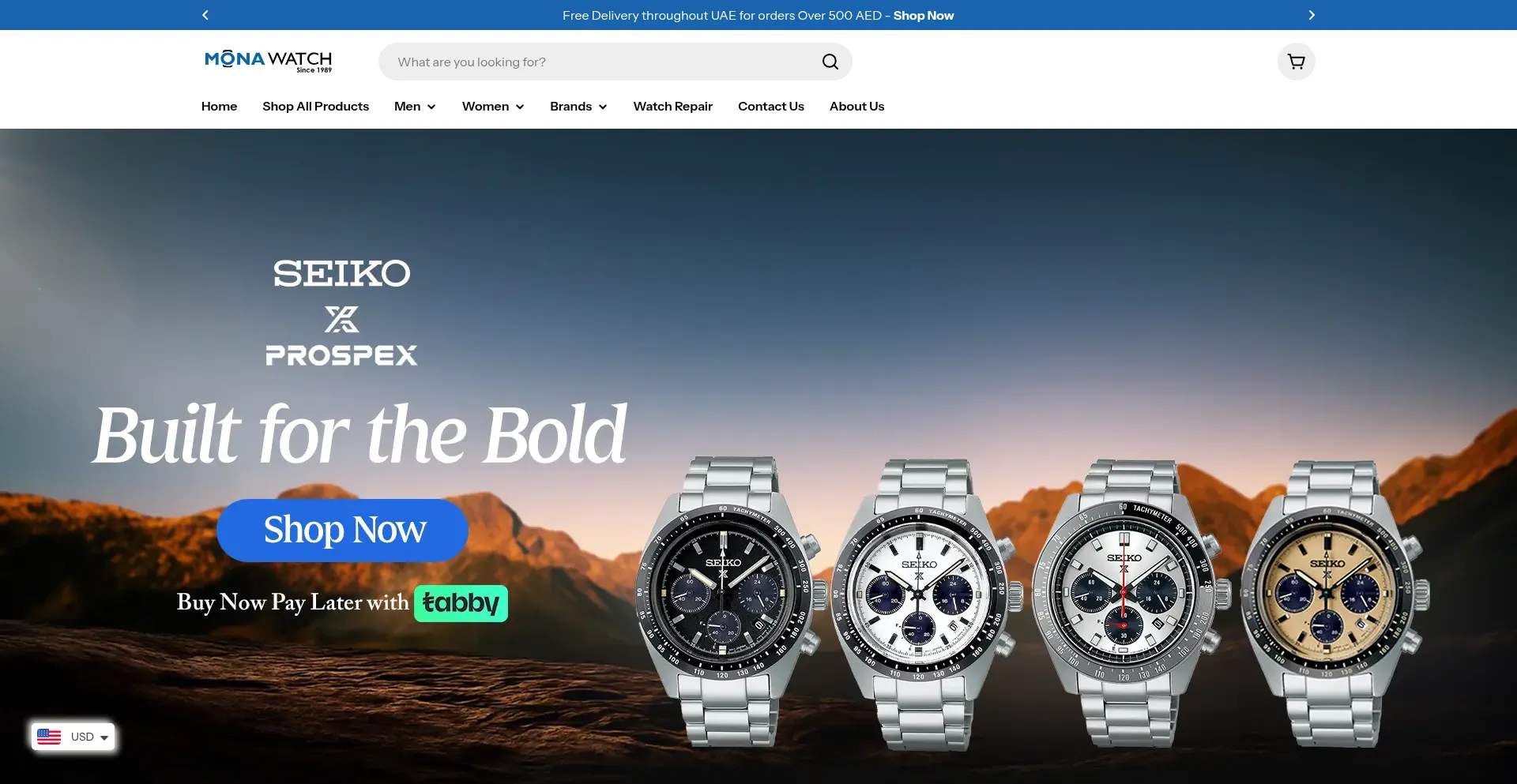 Website screenshot of Monawatch.com