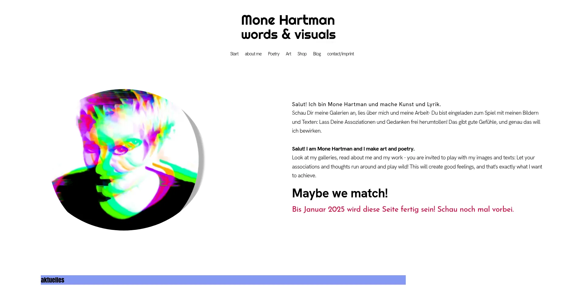 Website screenshot of Mone-hartman.com