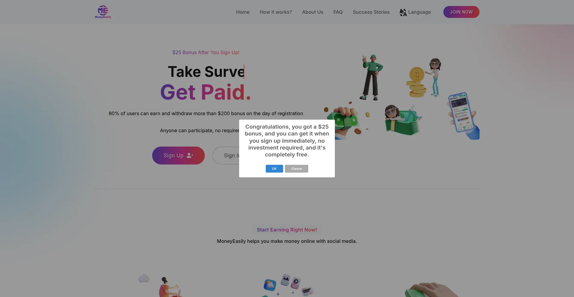 Website screenshot of Moneyeasilyuqs.top