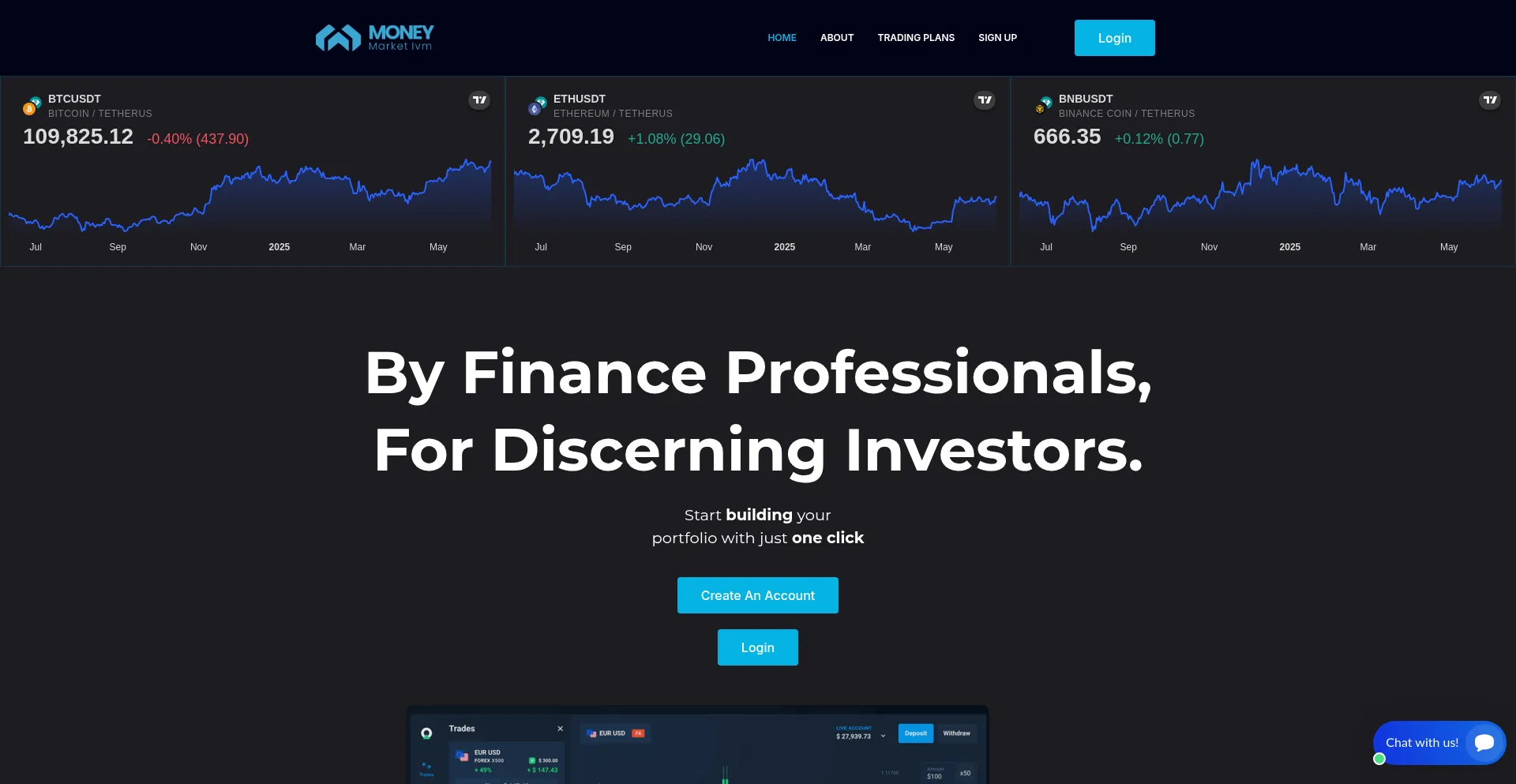 Website screenshot of Moneymarketivm.com
