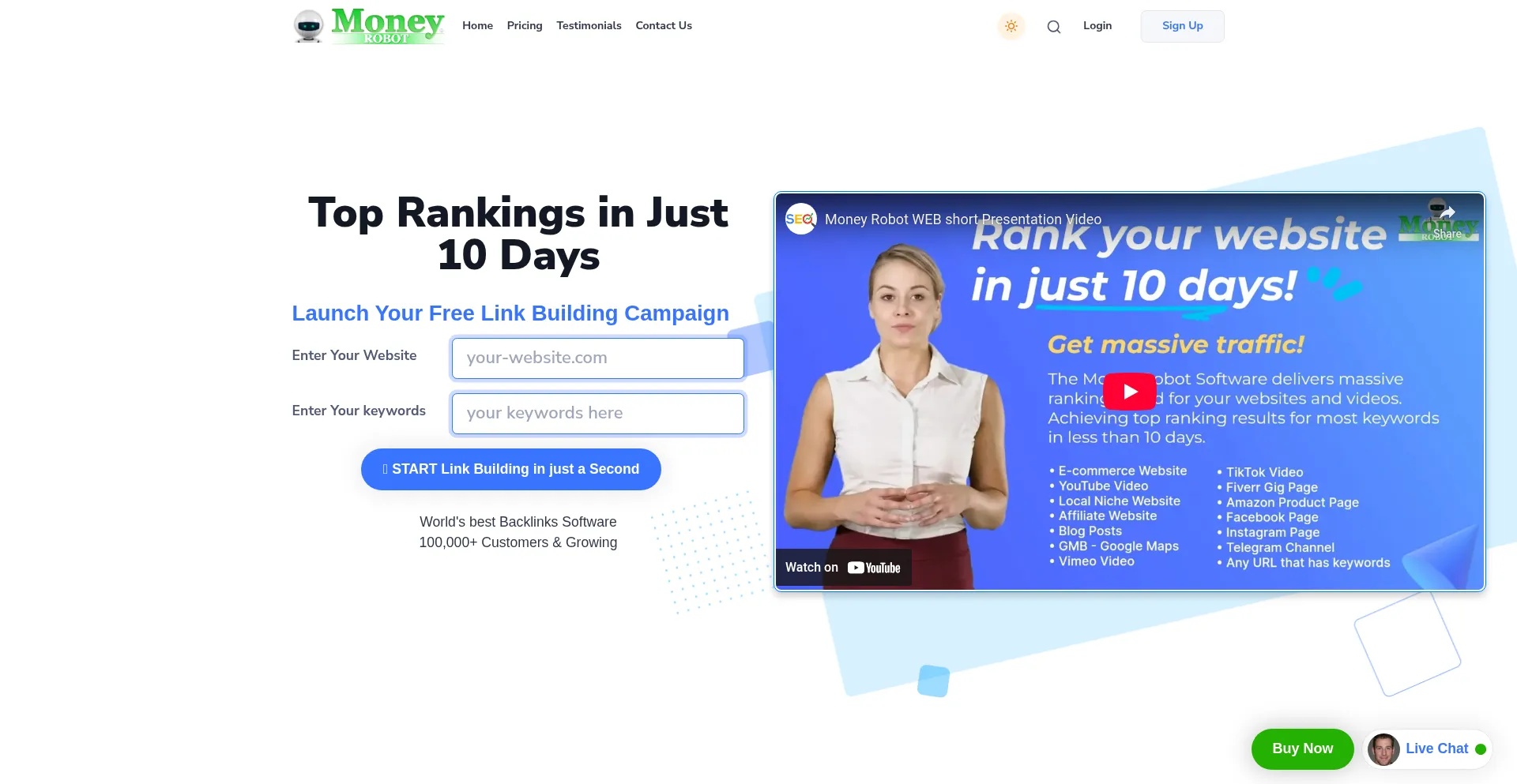 Moneyrobot.com Screenshot
