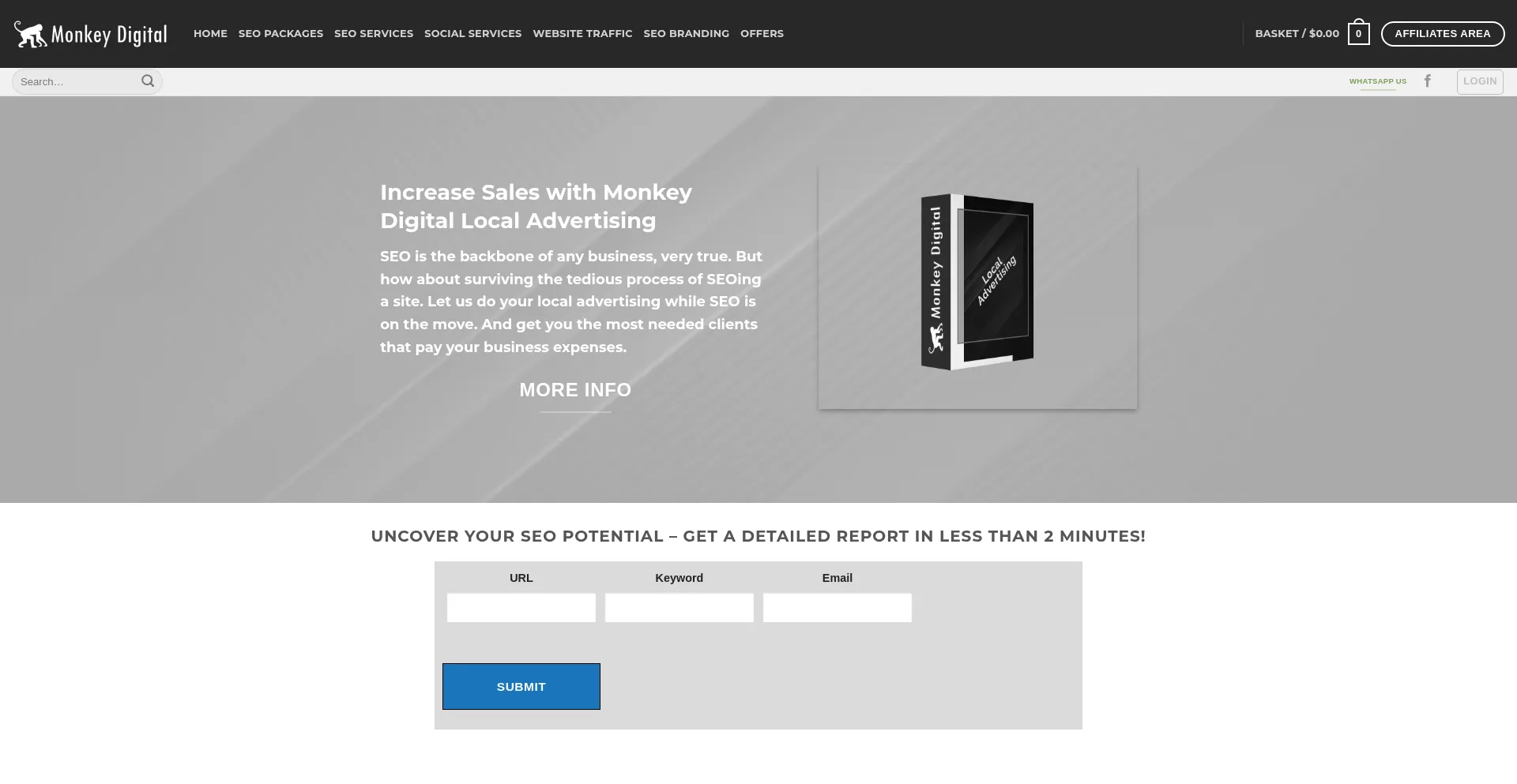 Website screenshot of Monkeydigital.co