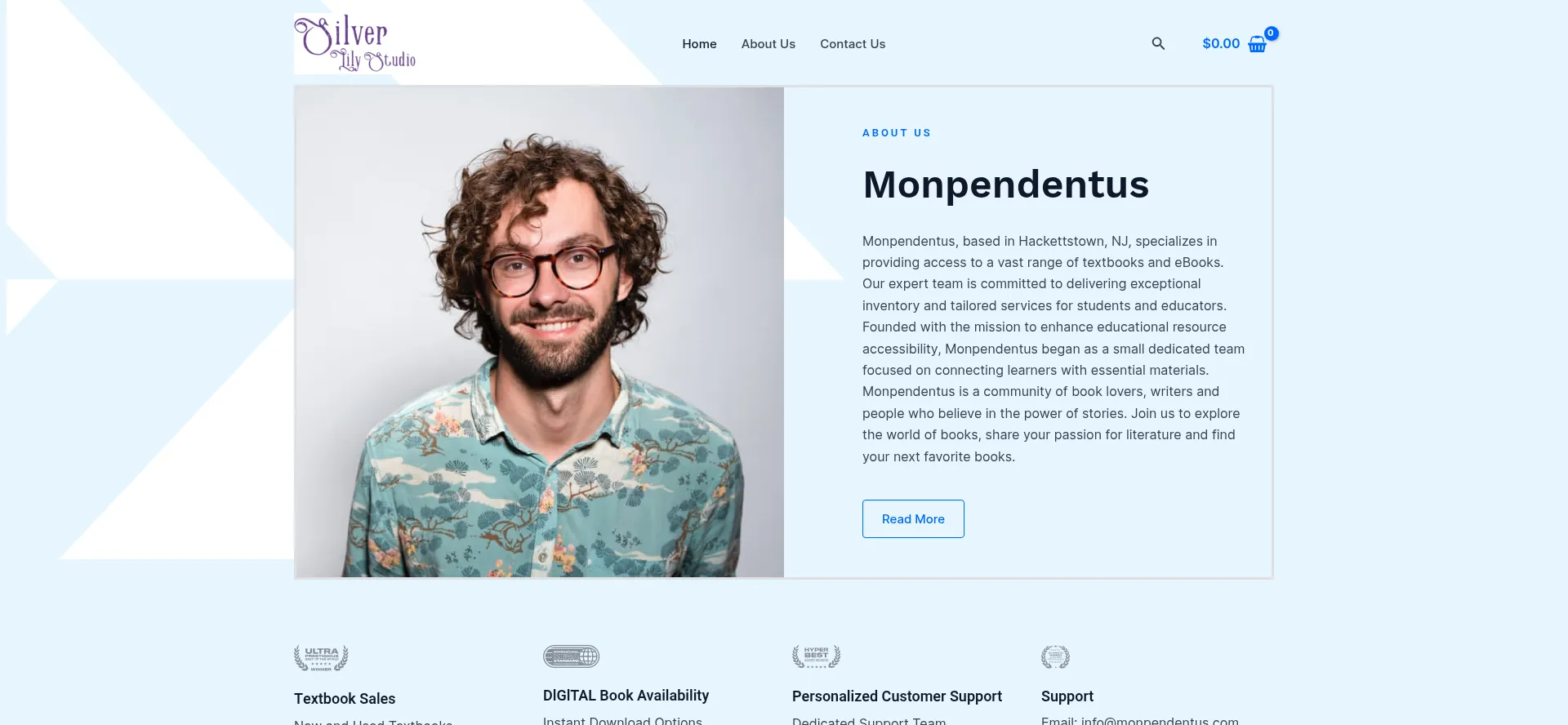 Website screenshot of Monpendentus.com