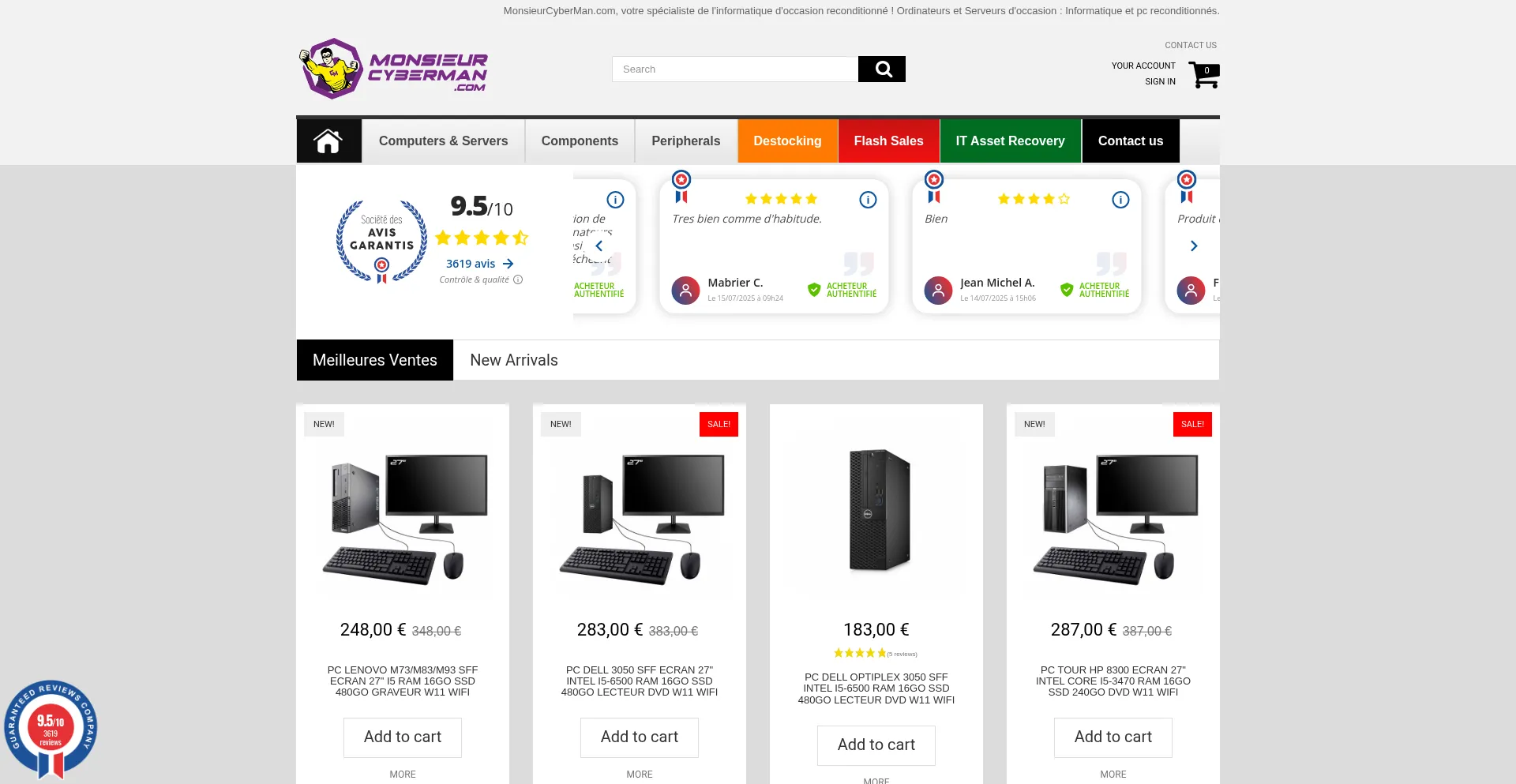 Website screenshot of Monsieurcyberman.com