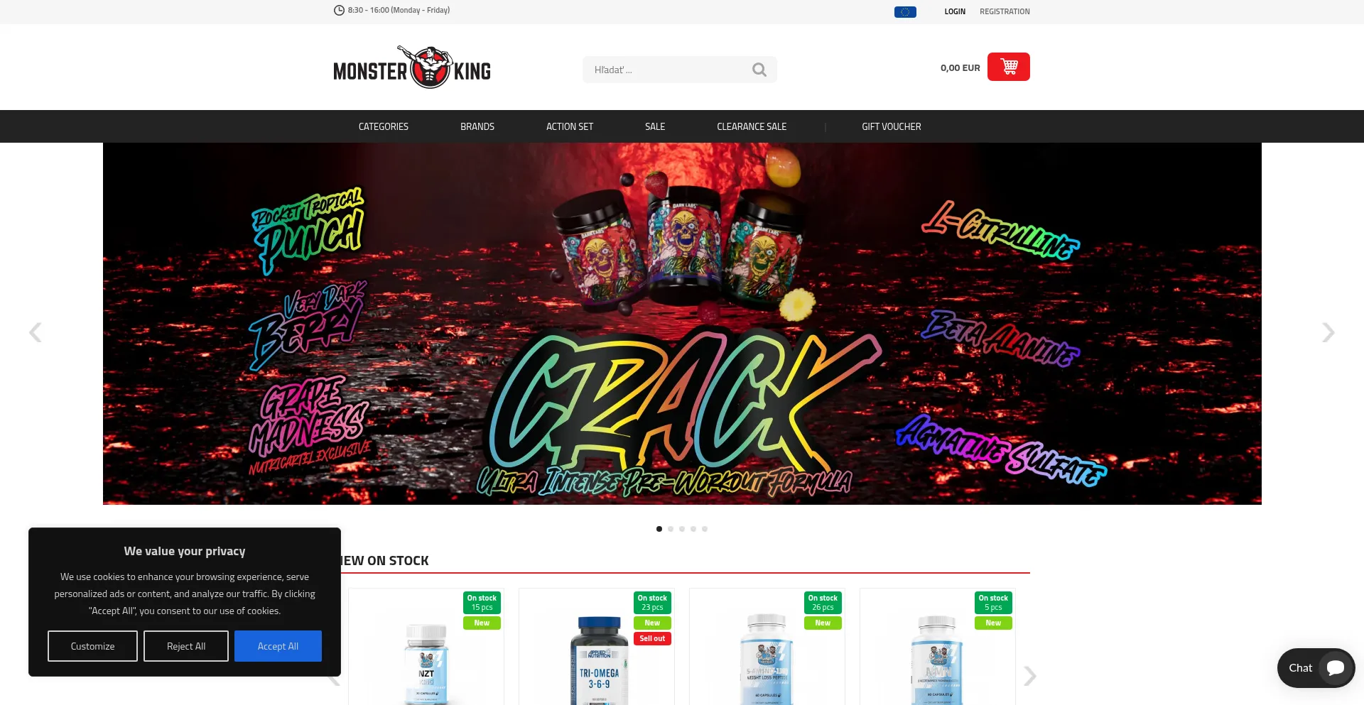 Website screenshot of Monsterking.eu