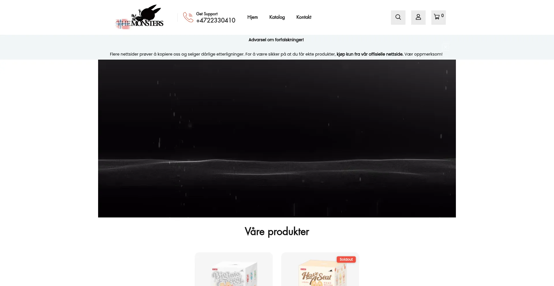 Website screenshot of Monsters.no
