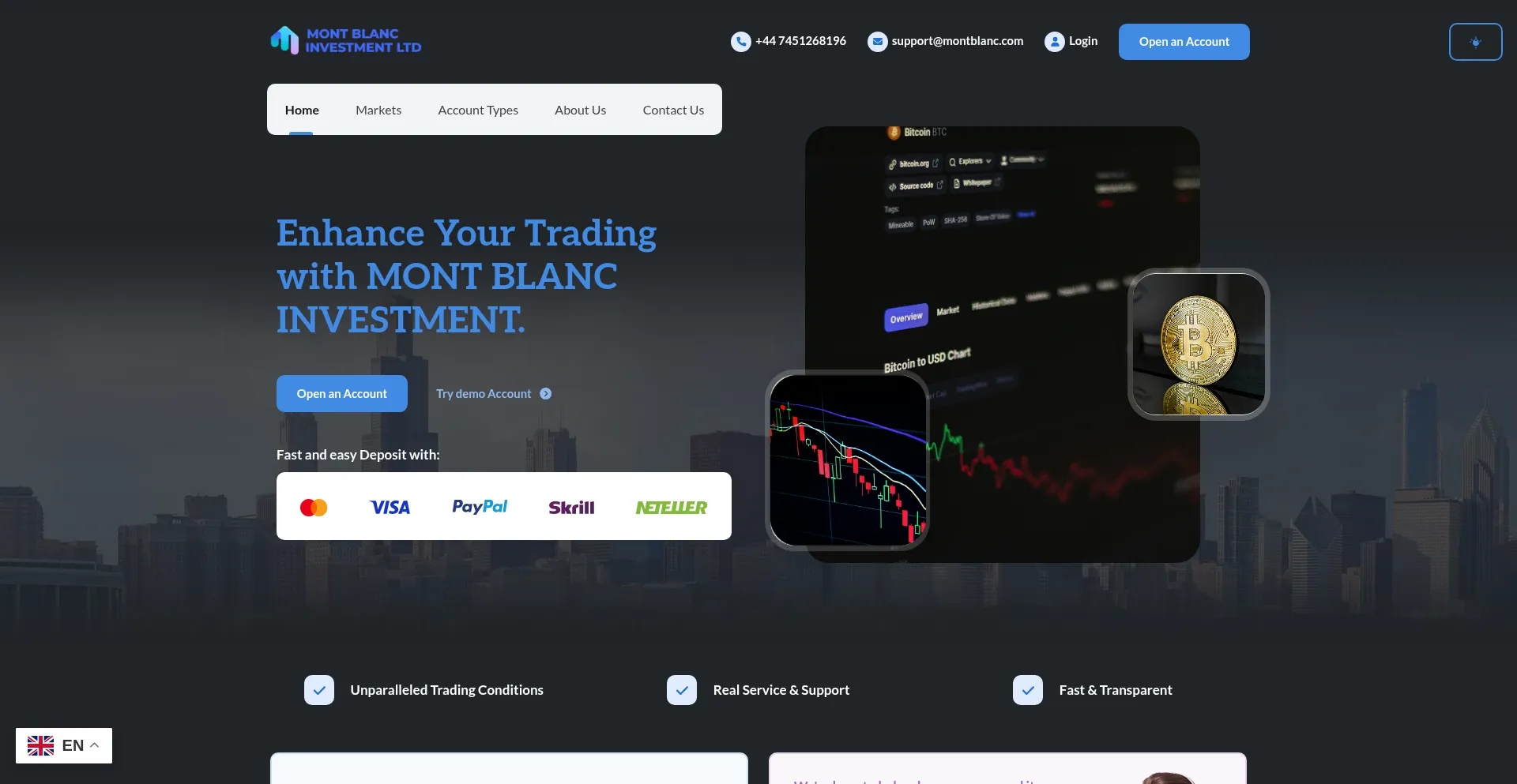 Website screenshot of Montblancltd.io