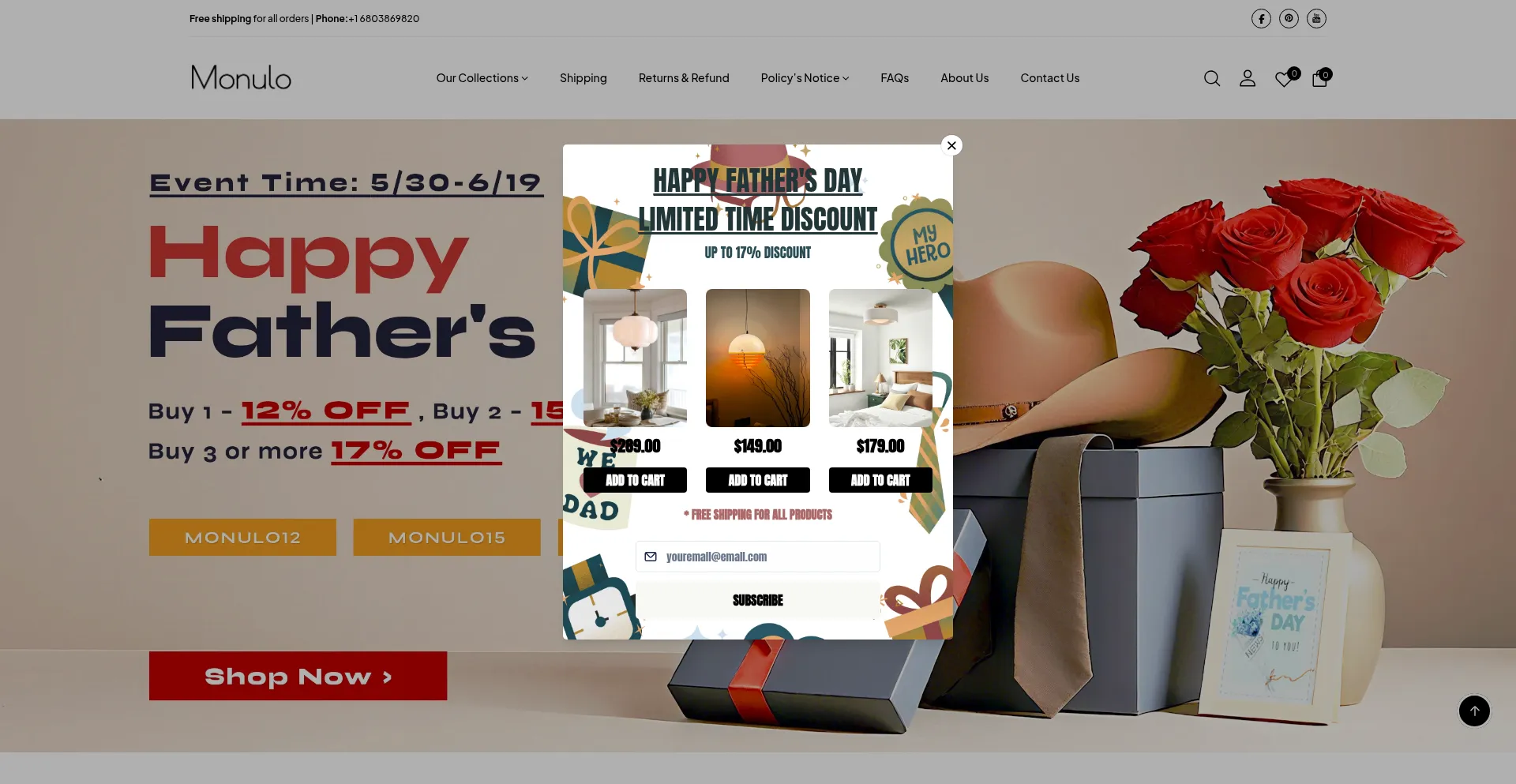 Website screenshot of Monulo.com