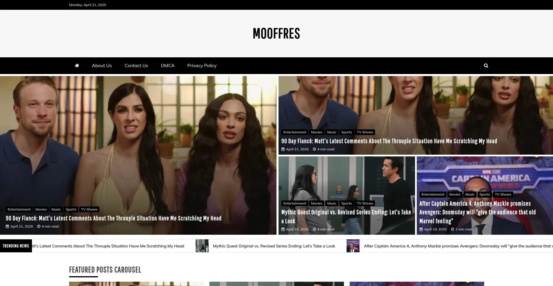 Website screenshot of Mooffres.xyz