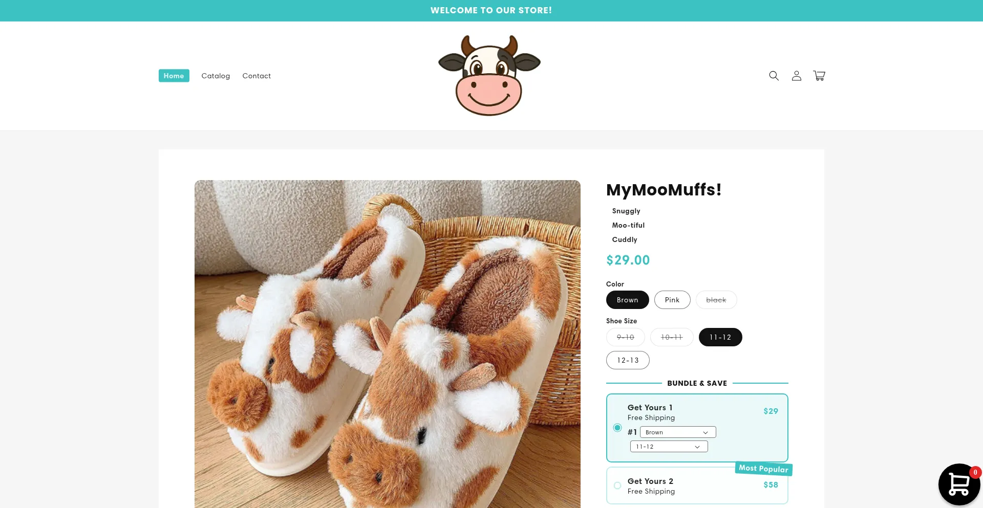 Website screenshot of Moomuffs.shop