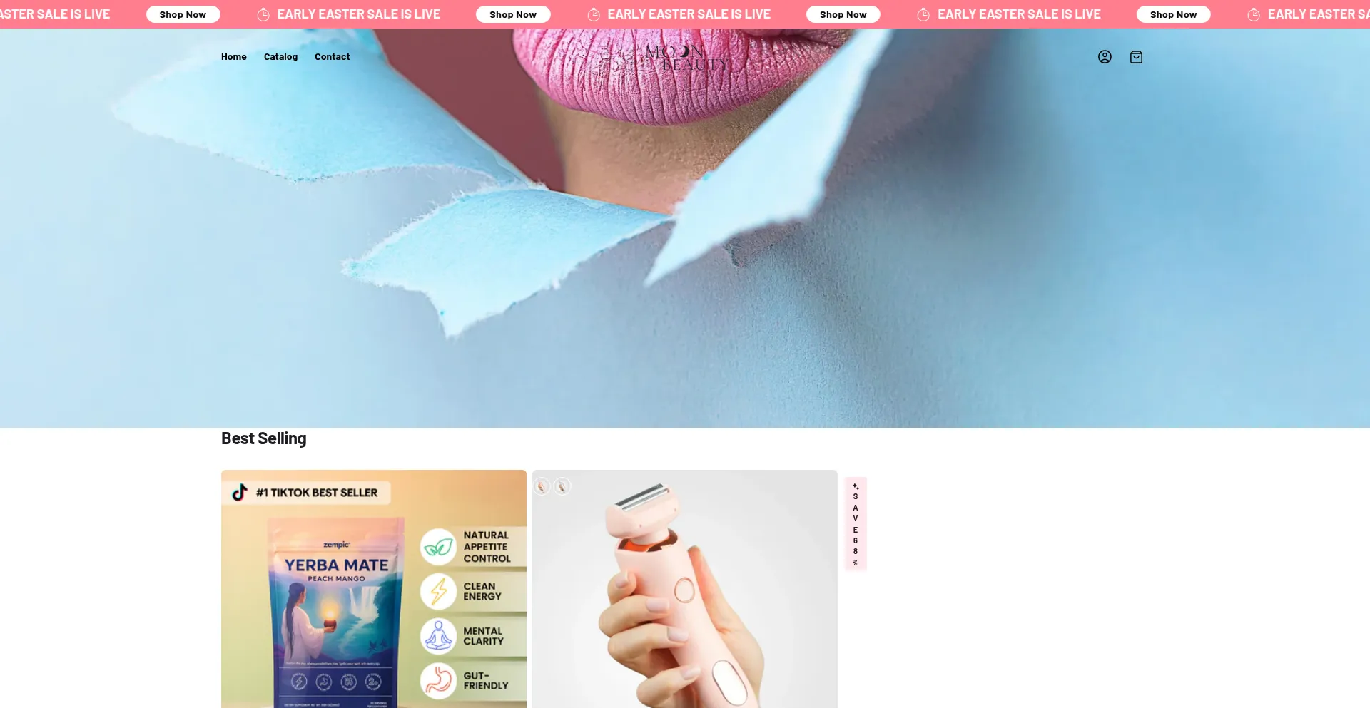 Website screenshot of Moonbeautyshop.store