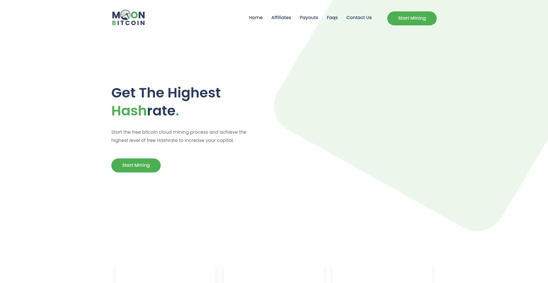 Website screenshot of Moonbitcoin.cloud