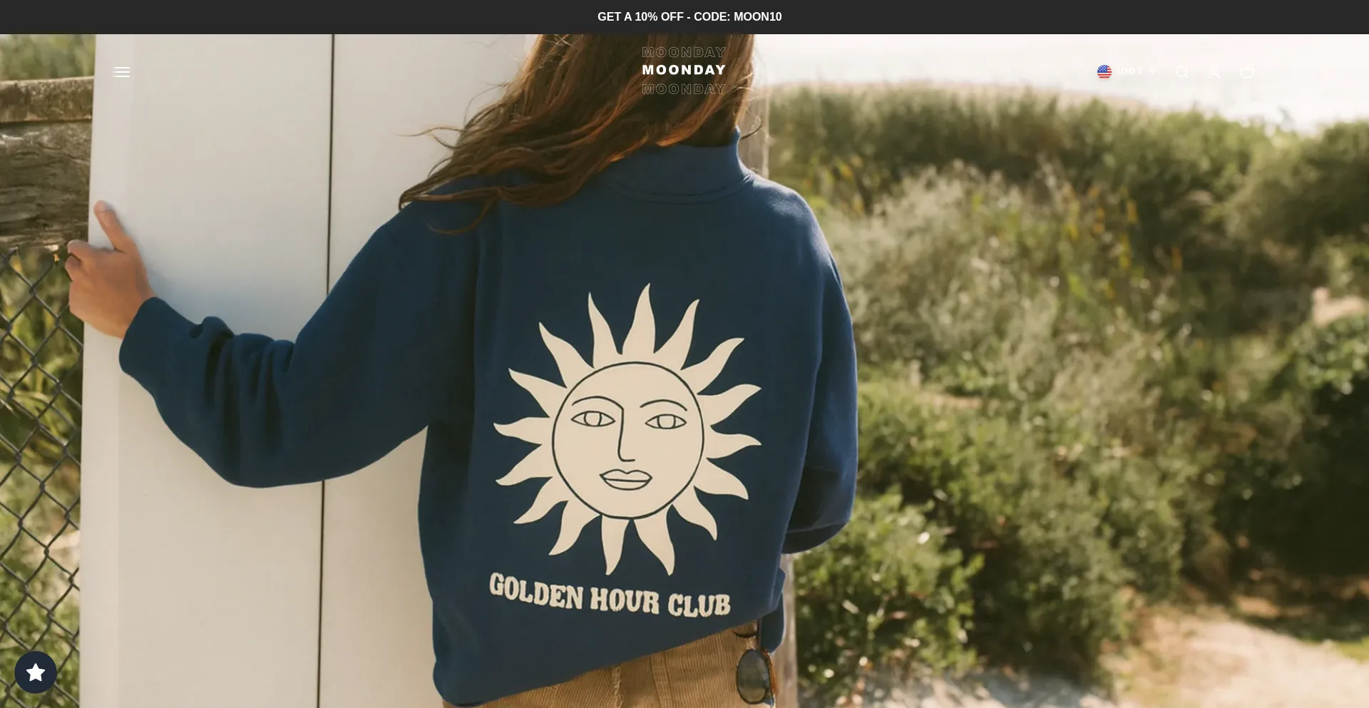 Website screenshot of Moondaybrand.com