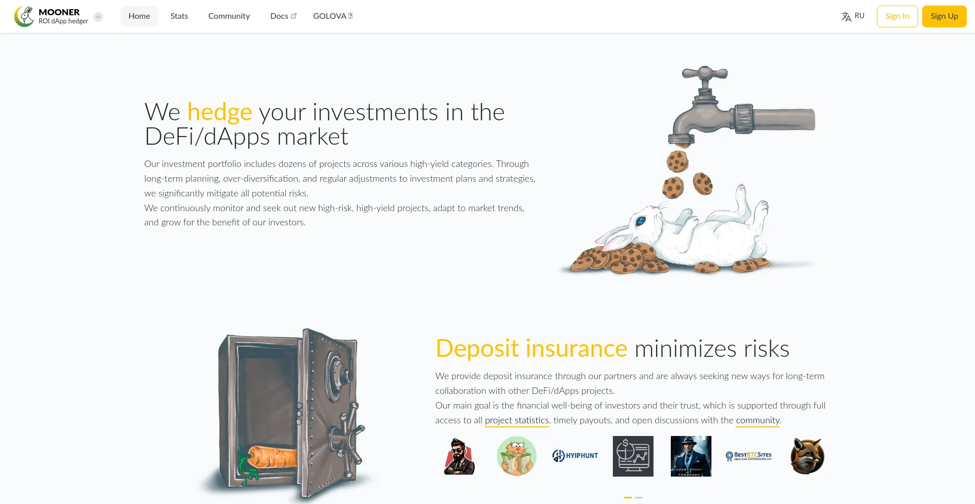 Website screenshot of Mooner.pro
