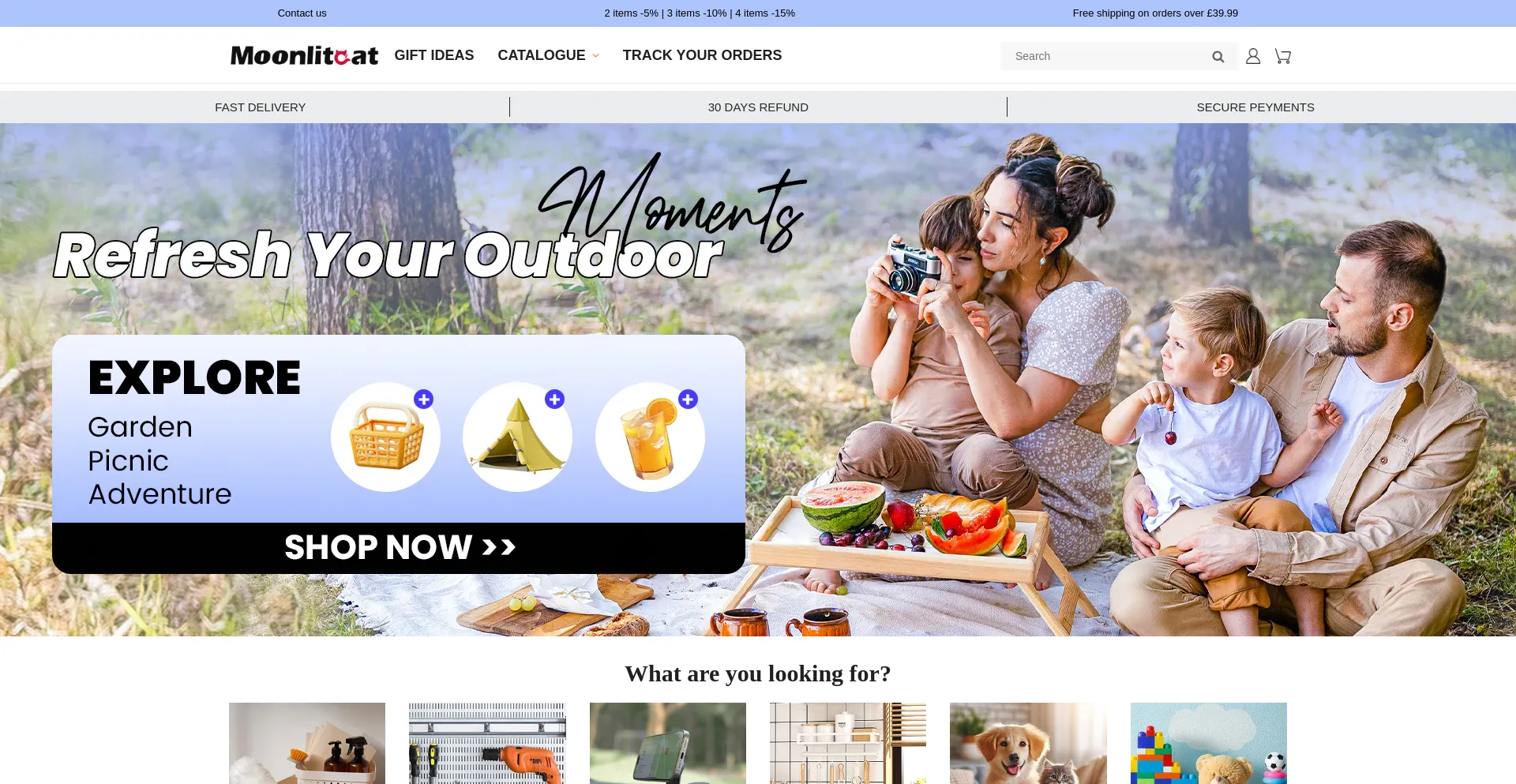 Website screenshot of Moonlitcat.co.uk