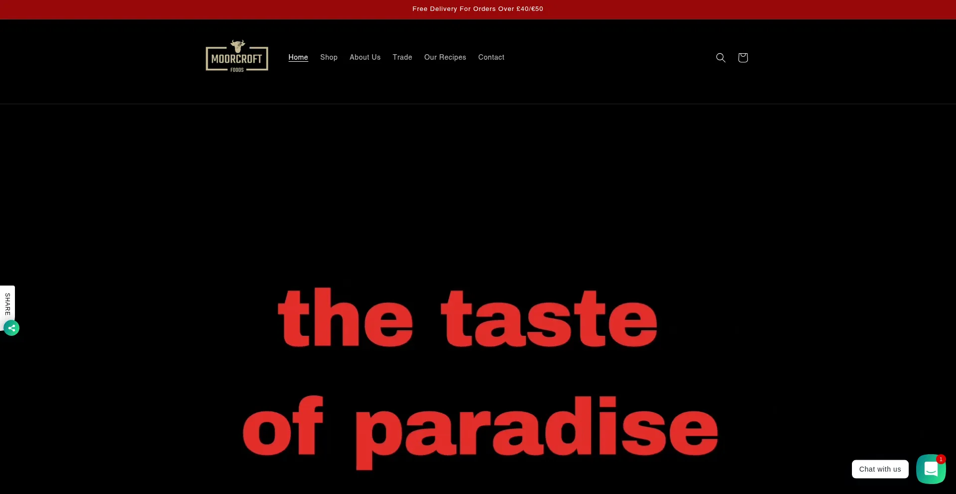 Website screenshot of Moorcroftfoods.co.uk