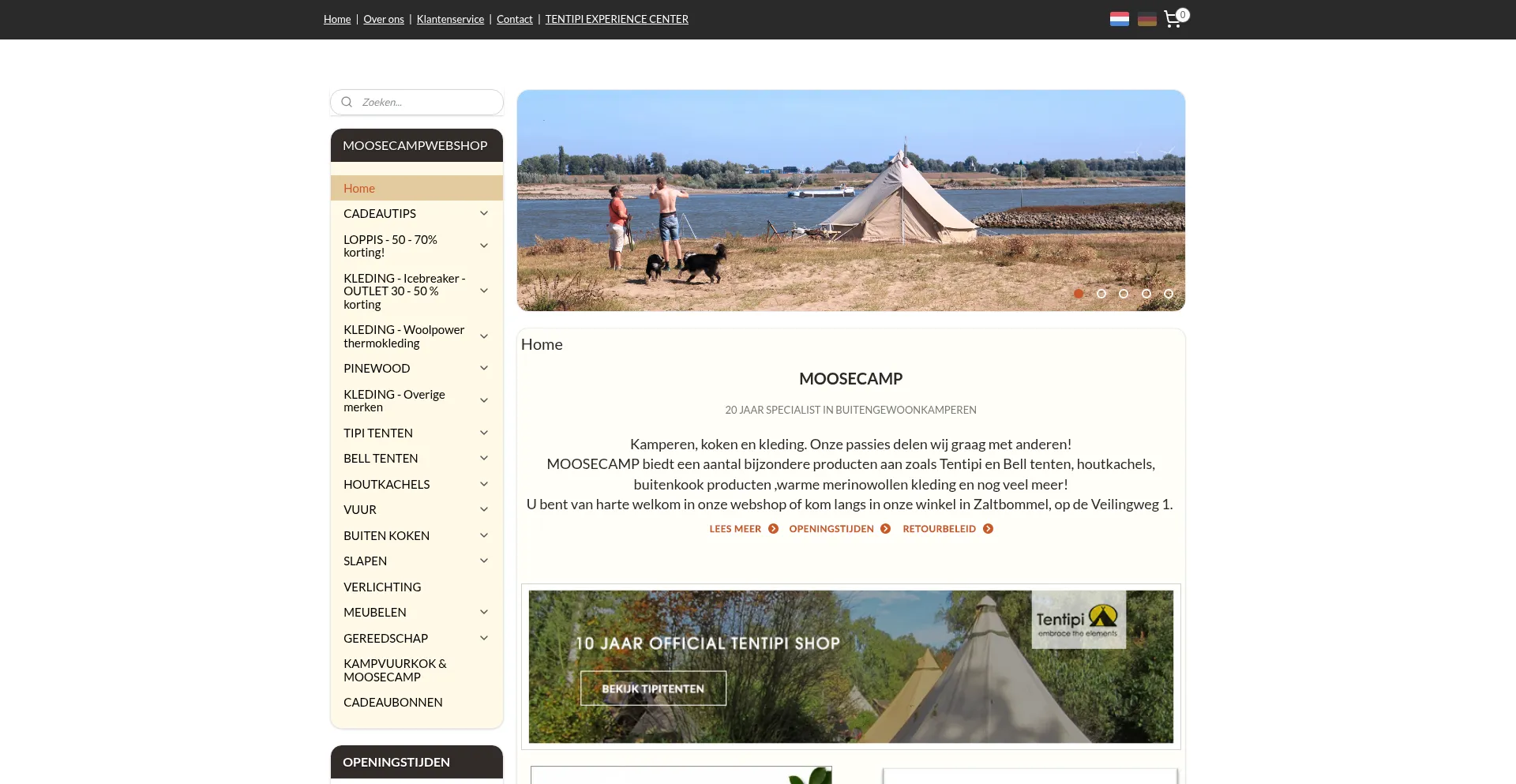Website screenshot of Moosecamp.nl