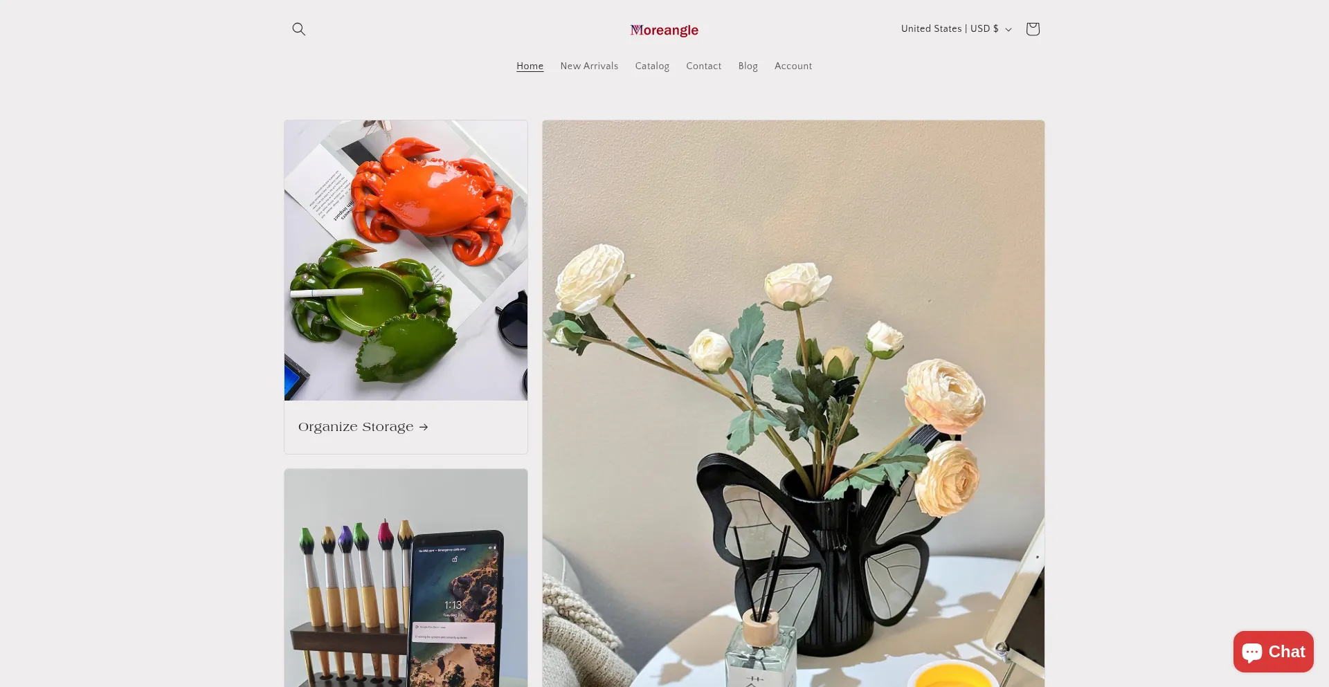 Website screenshot of Moreangle.com