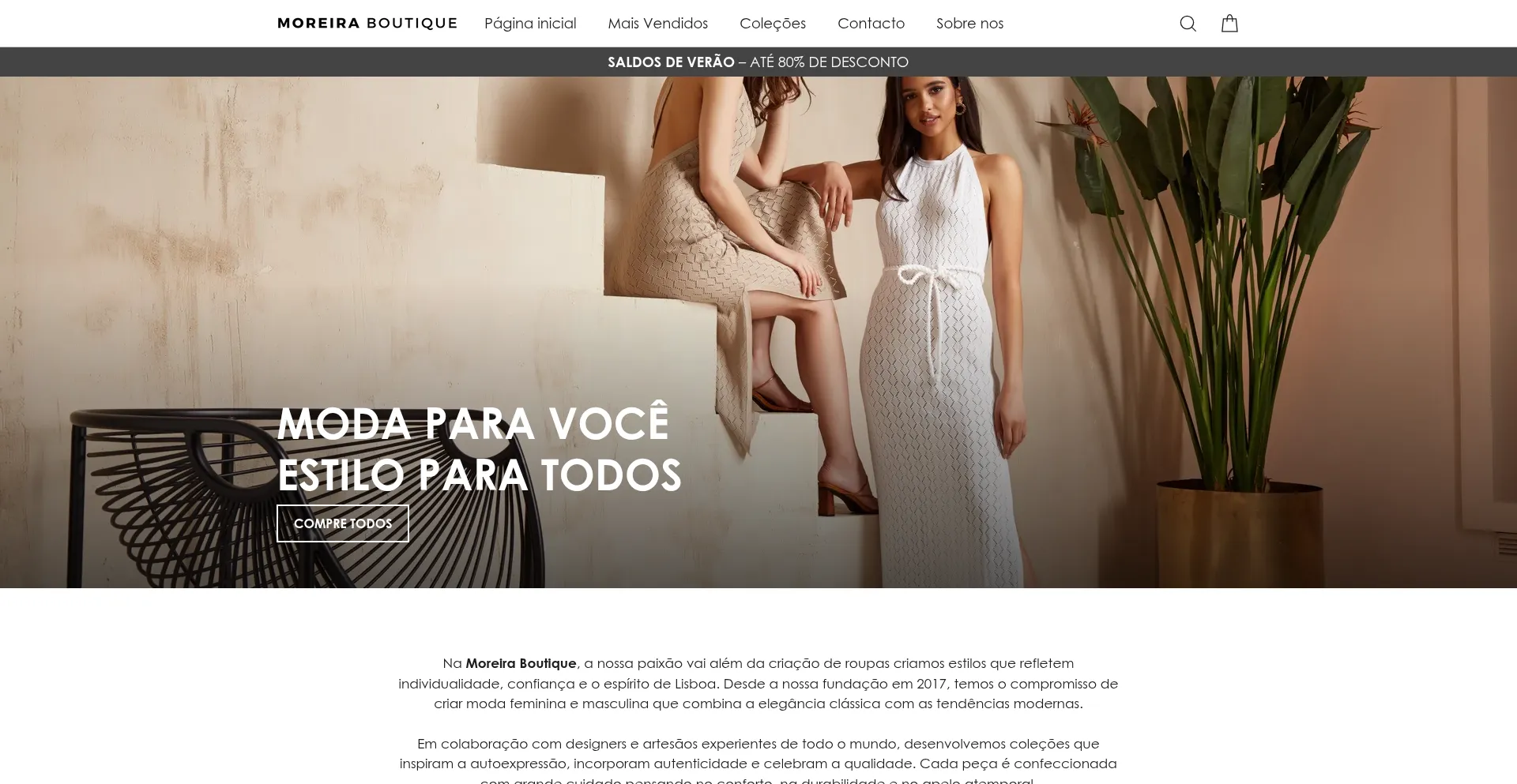 Website screenshot of Moreira-boutique.com