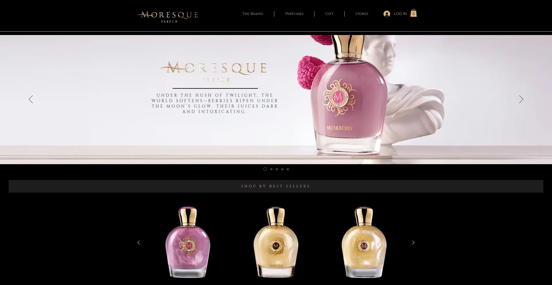Website screenshot of Moresqueparfumshop.com