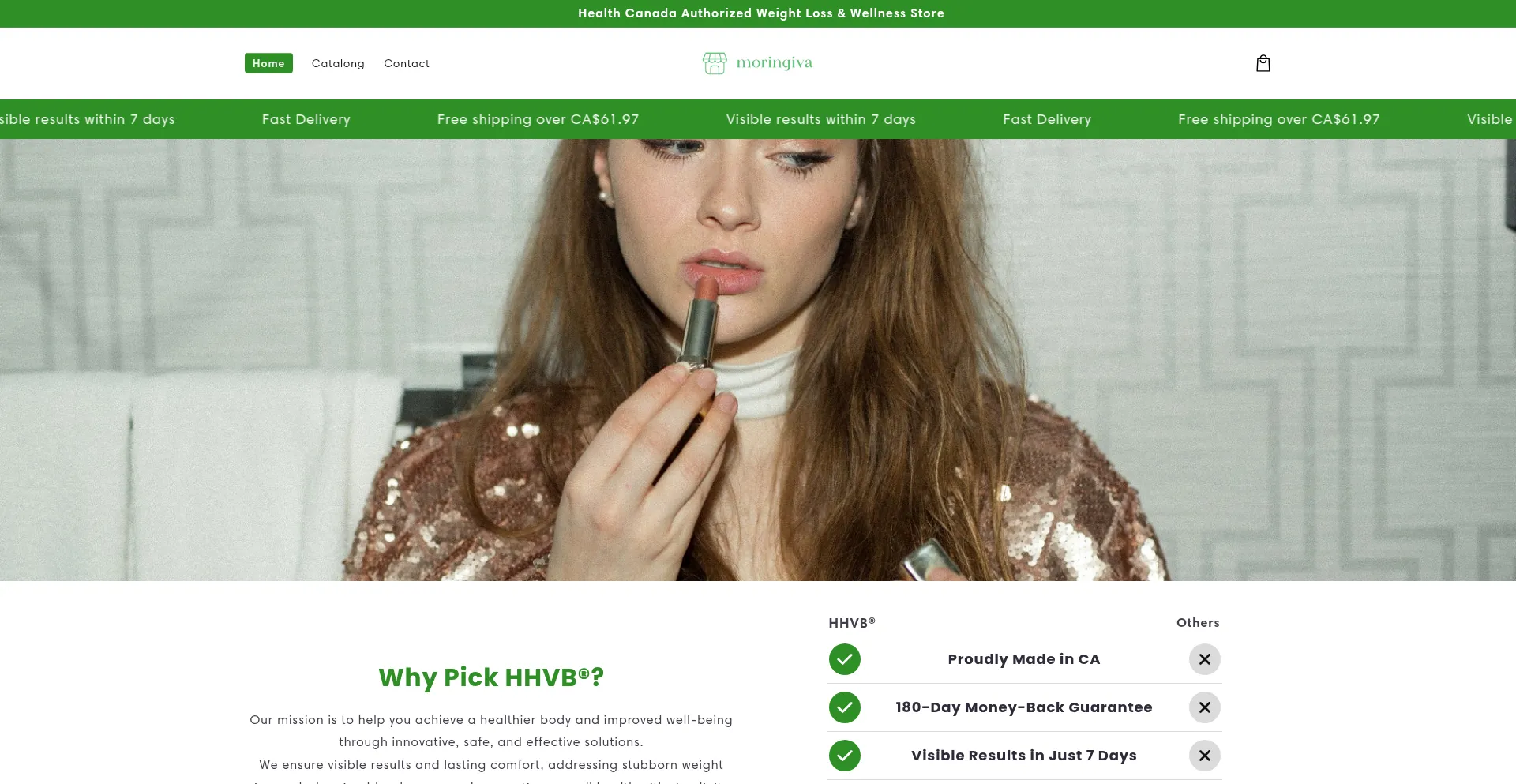 Website screenshot of Moringiva.com