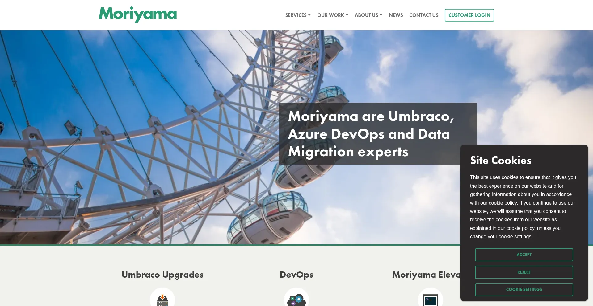 Website screenshot of Moriyama.co.uk