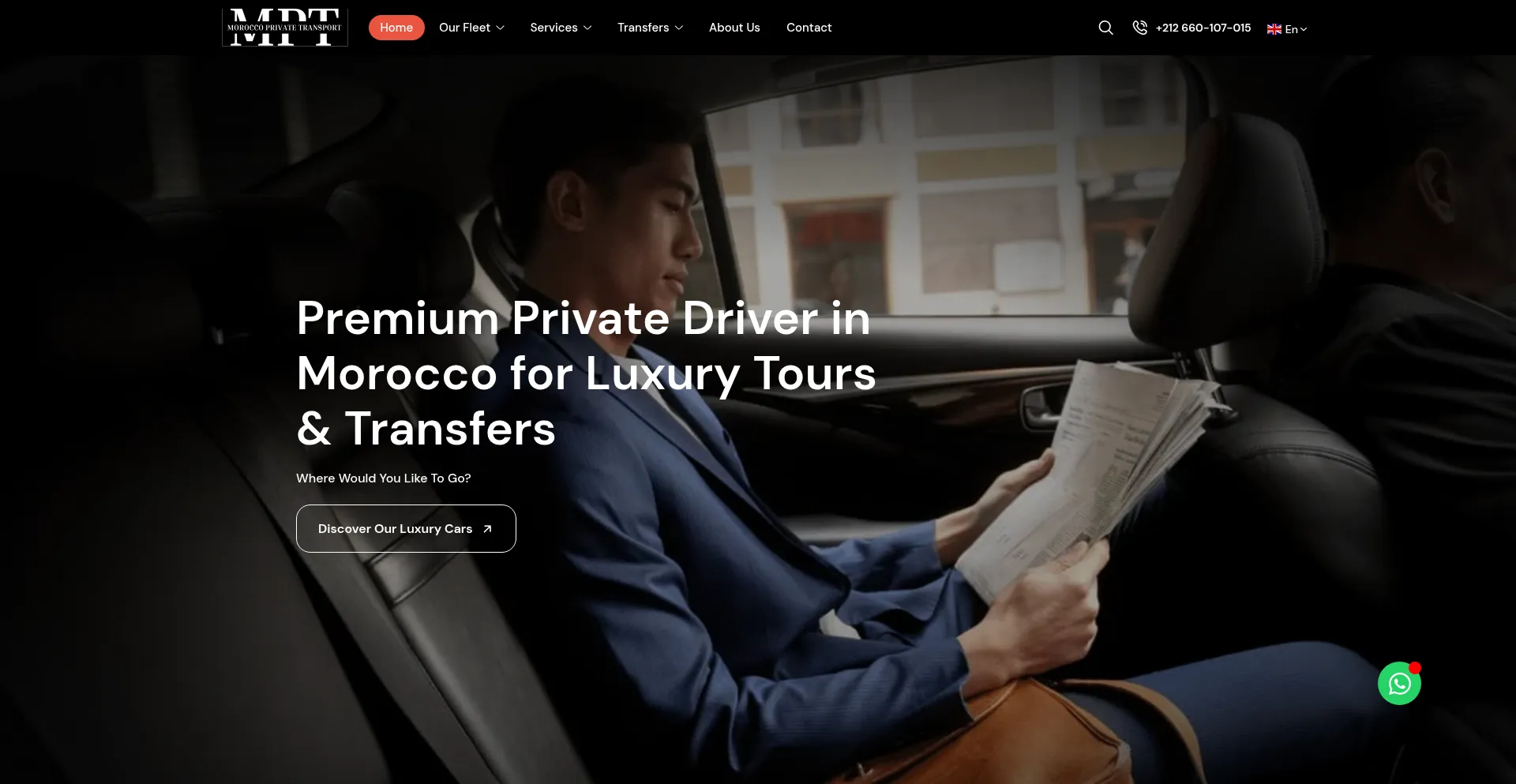Website screenshot of Moroccoprivatetransport.com