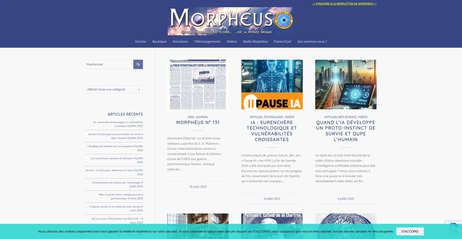 Website screenshot of Morpheus.fr