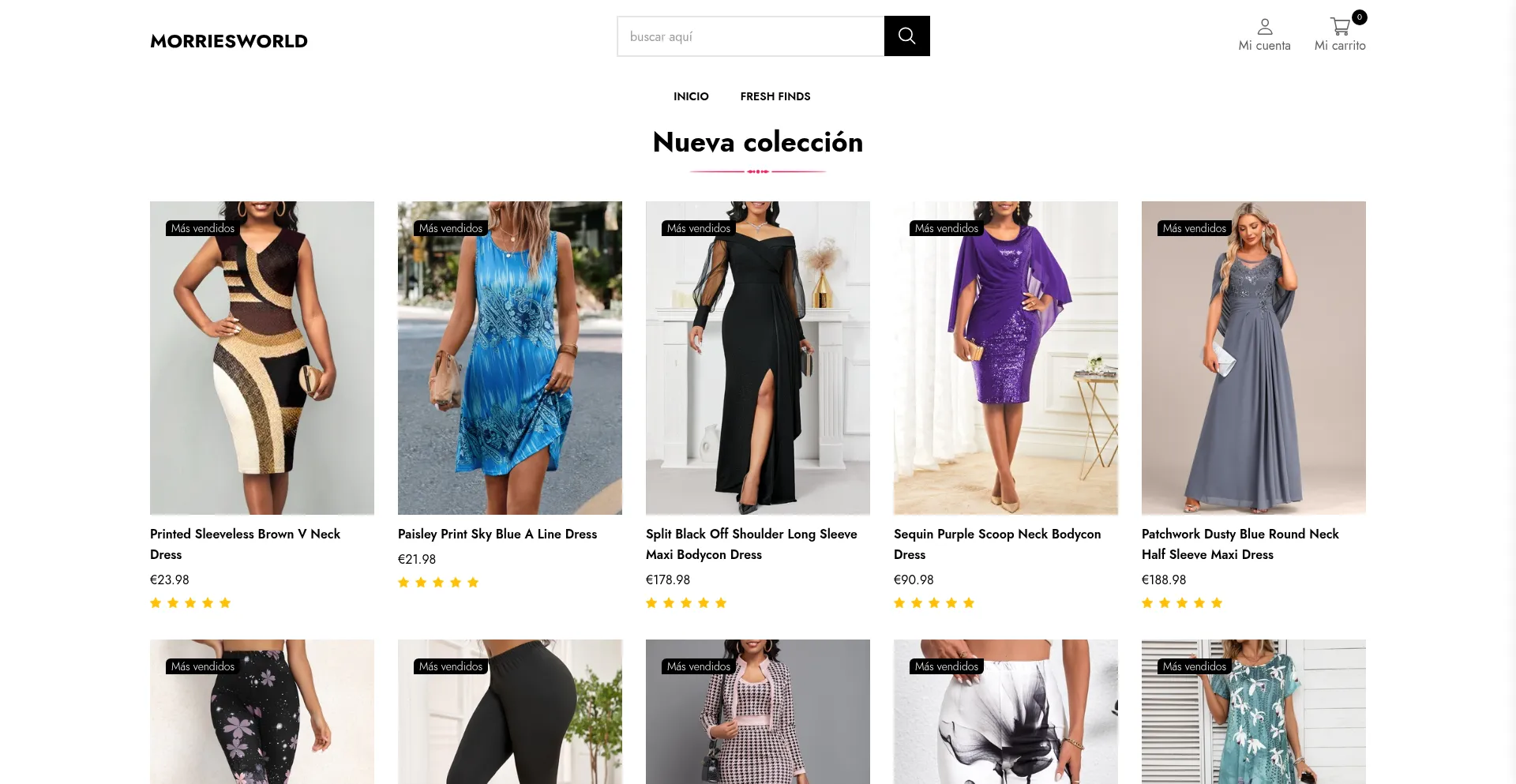 Website screenshot of Morriesworld.com