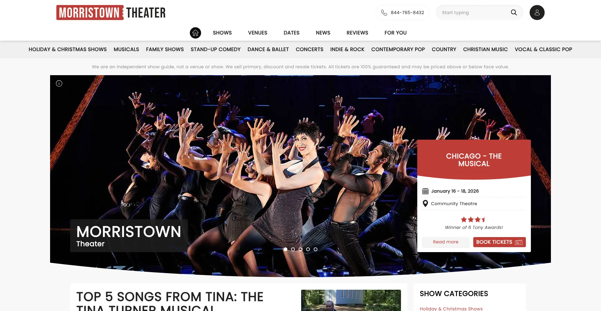 Morristowntheater.com Screenshot