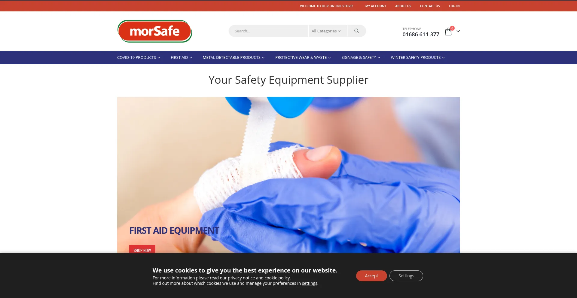 Website screenshot of Morsafesupplies.com