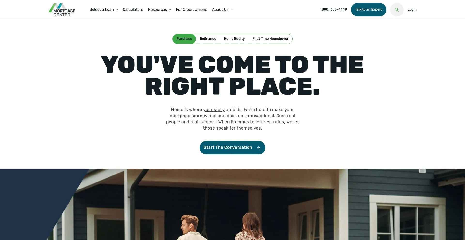 Website screenshot of Mortgagecenter.com