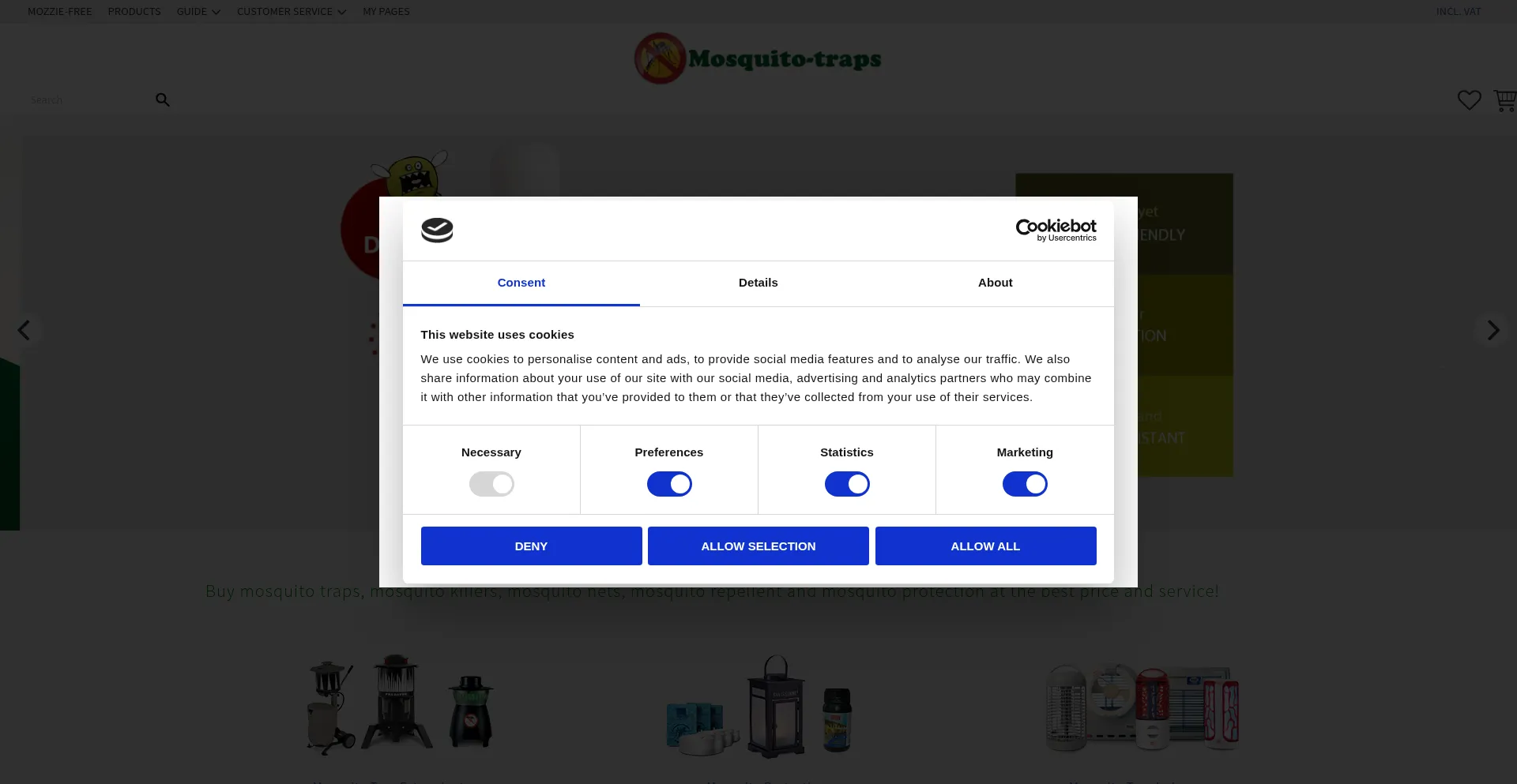 Website screenshot of Mosquito-traps.eu