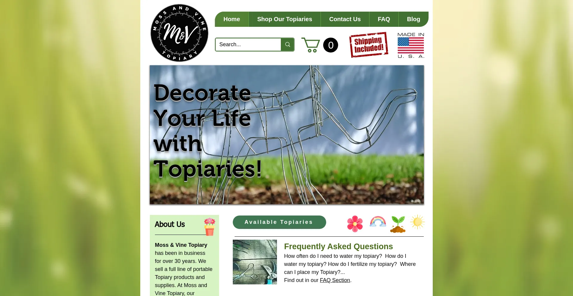 Mossandvinetopiary.com Screenshot