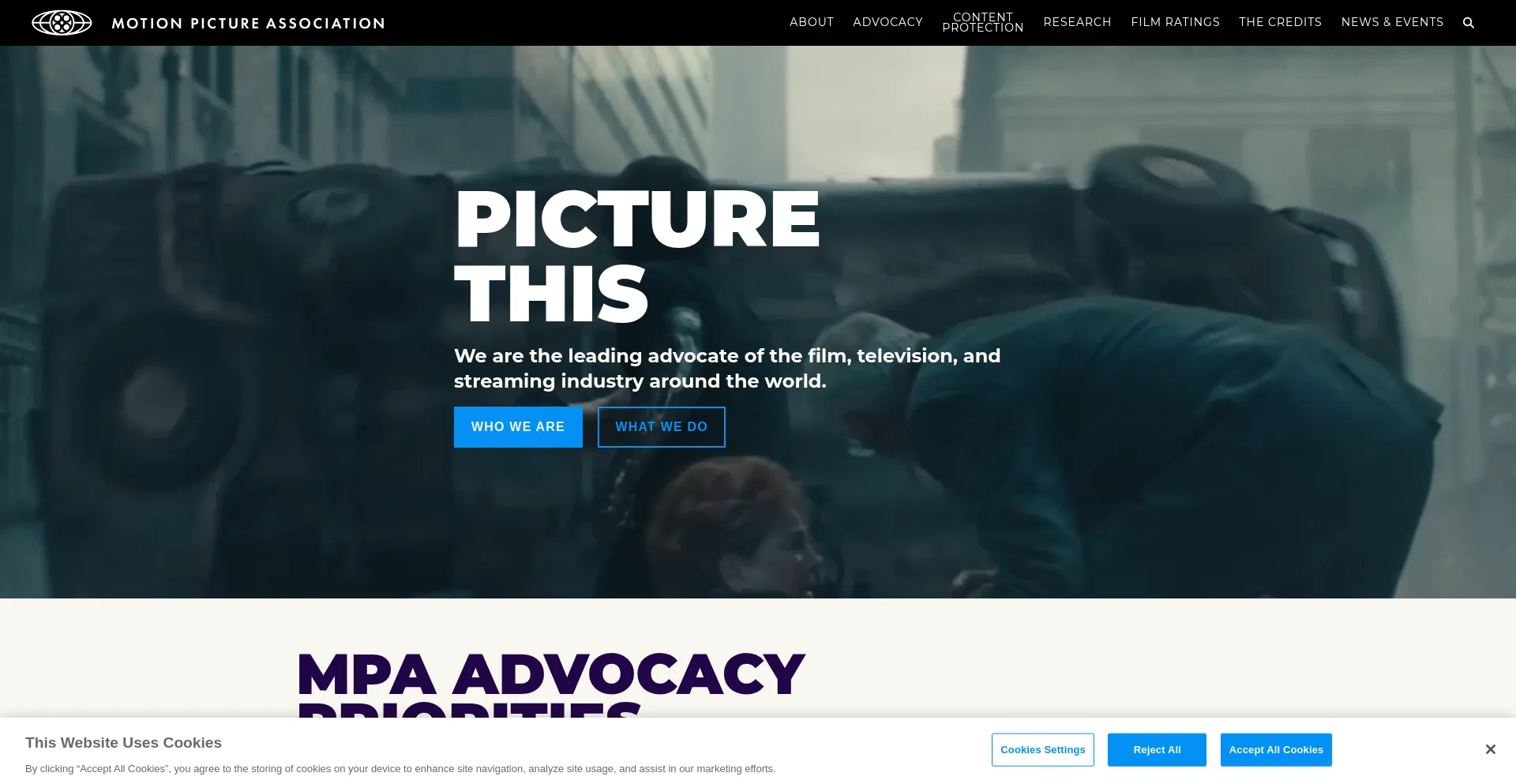 Website screenshot of Motionpictures.org