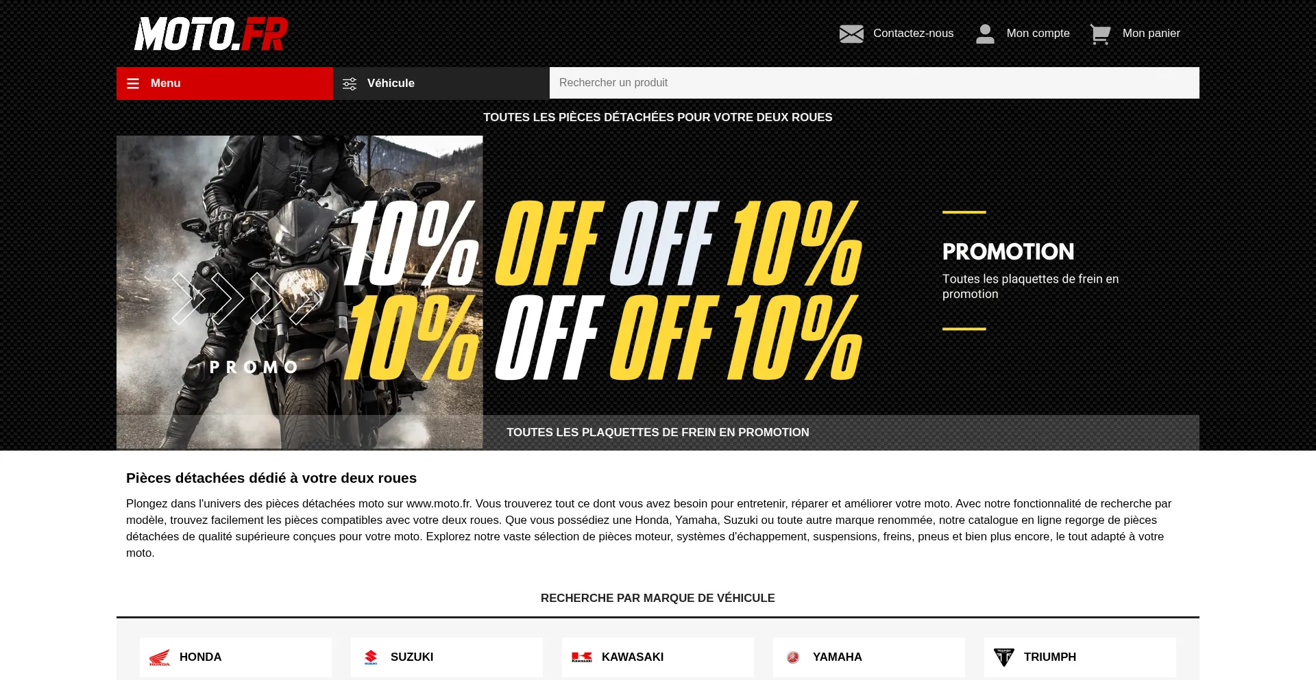 Website screenshot of Moto.fr