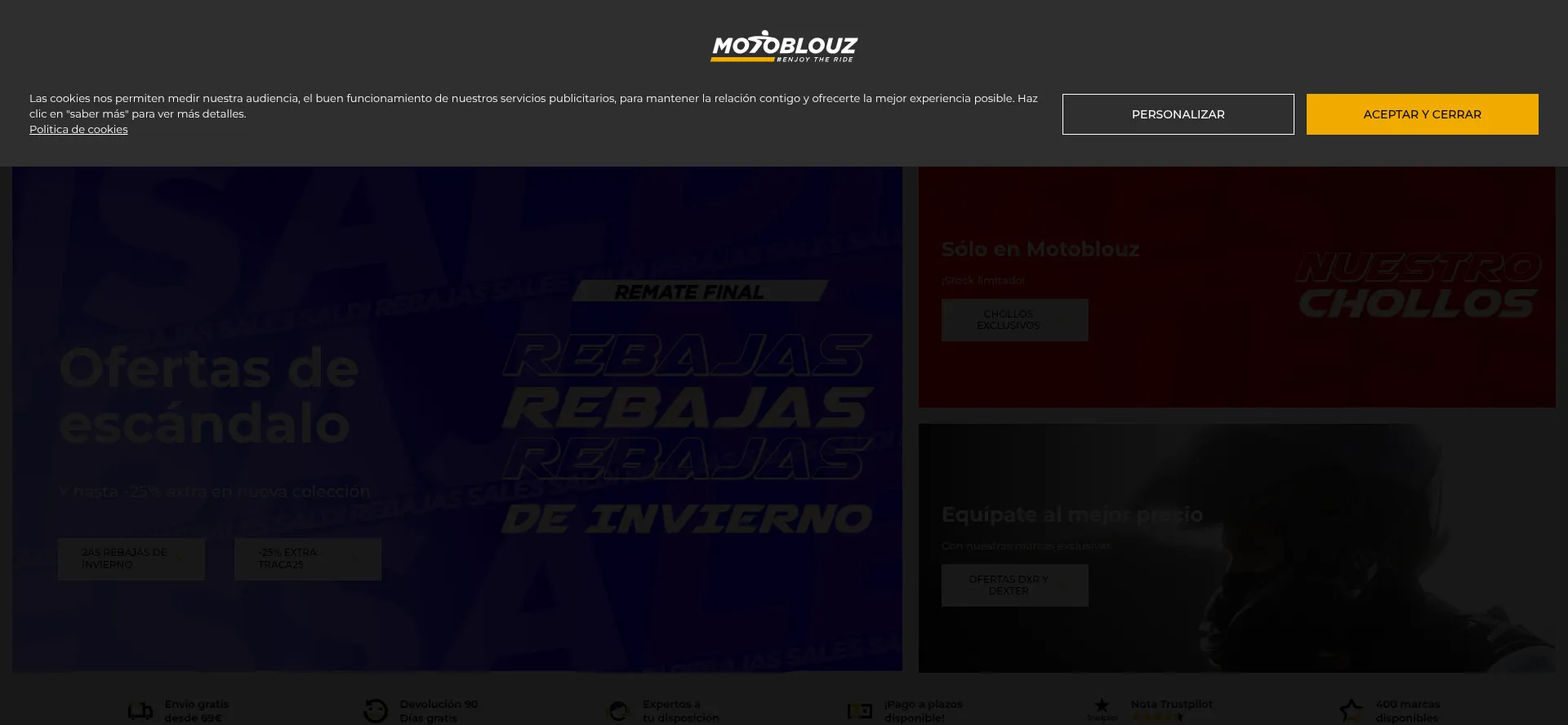 Website screenshot of Motoblouz.es