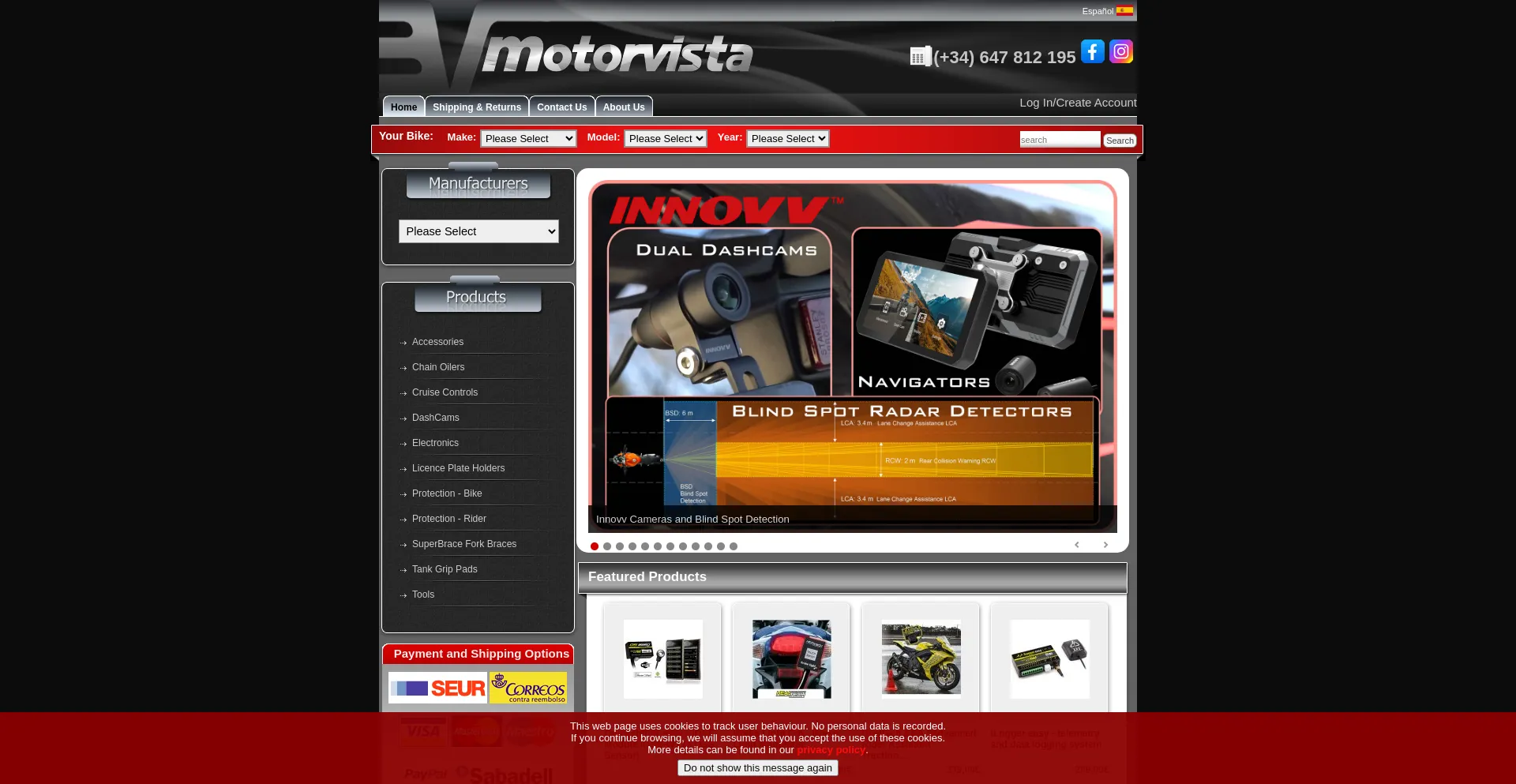 Website screenshot of Motorvista.es