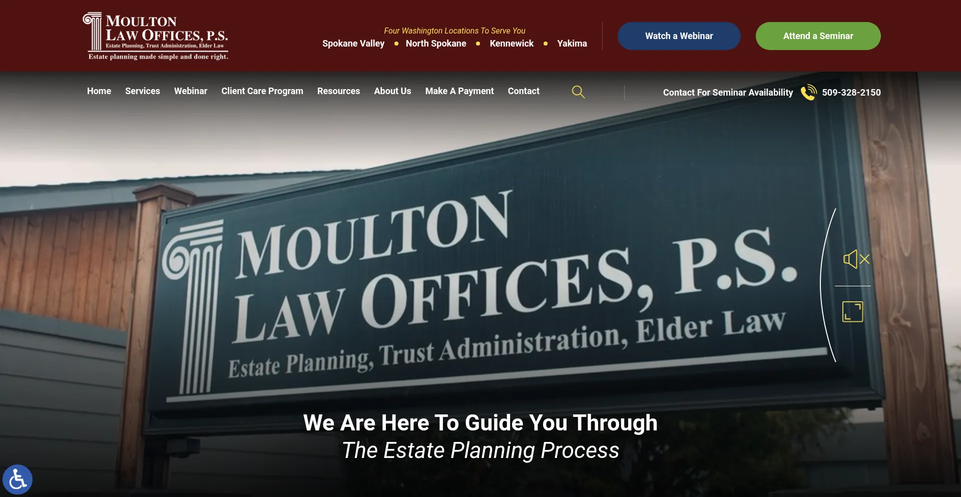 Website screenshot of Moultonlaw.com