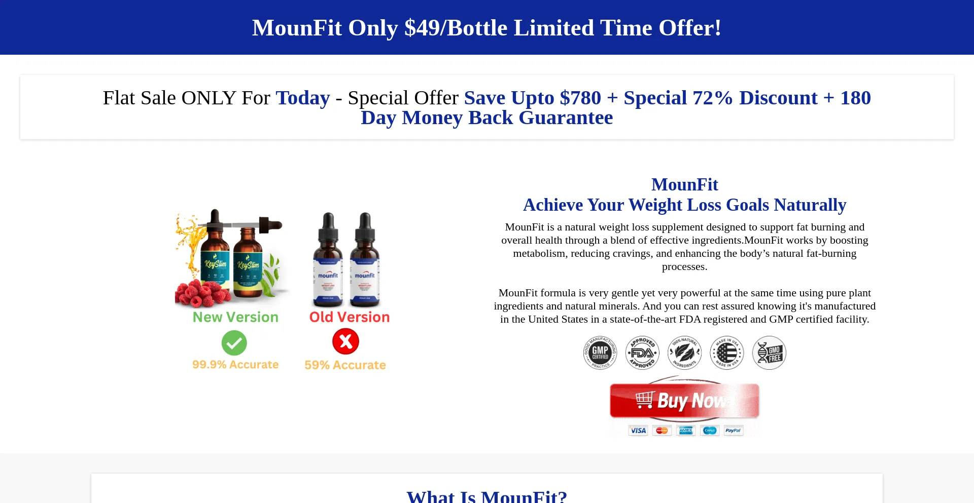 Website screenshot of Mounfit.net
