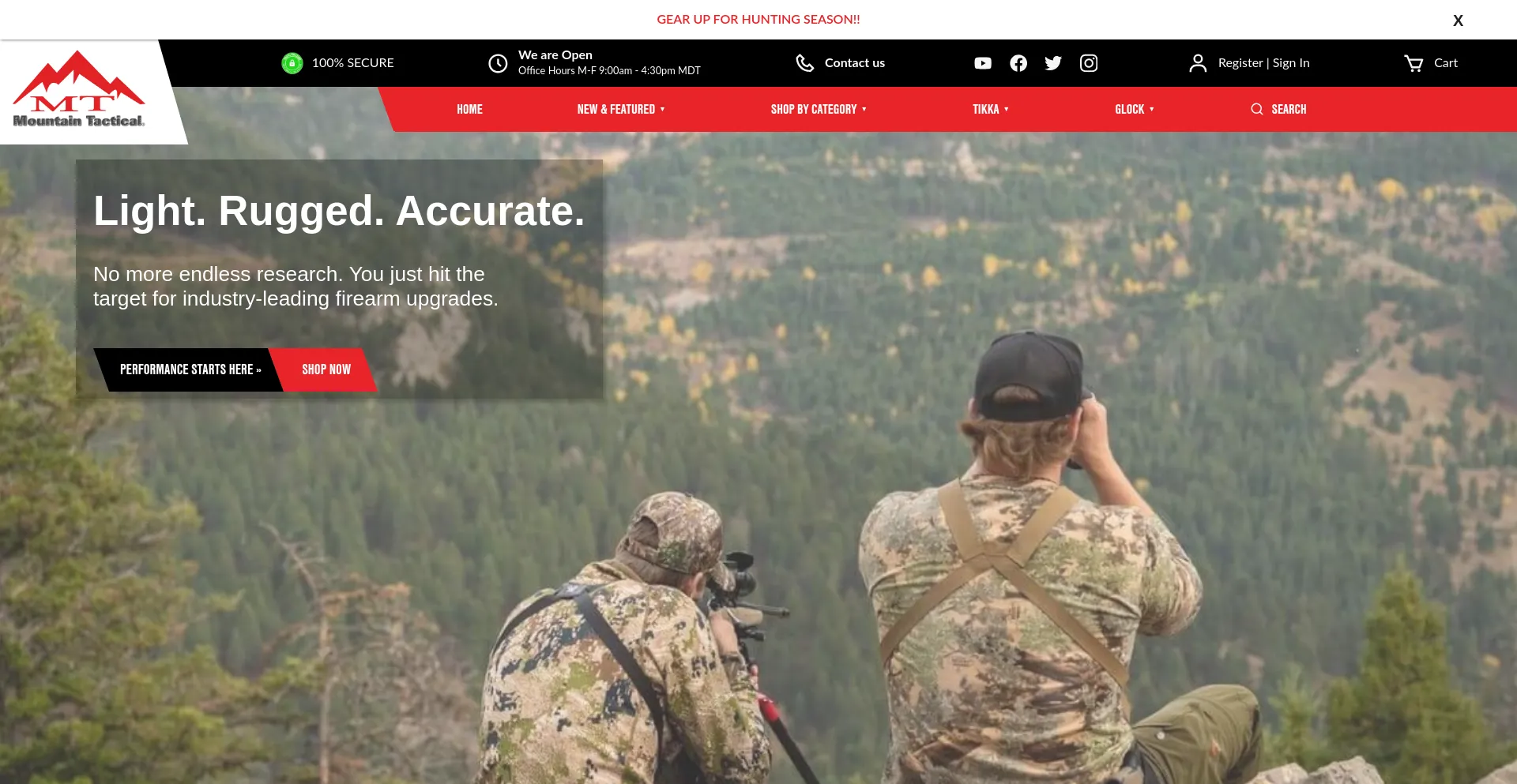 Website screenshot of Mountaintactical.com