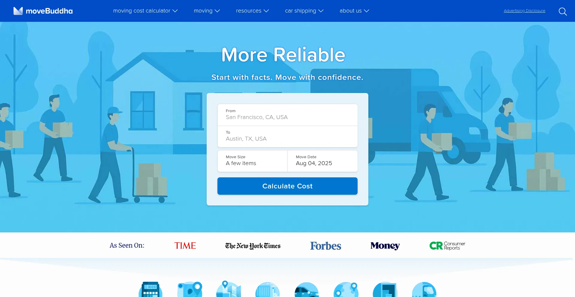 Website screenshot of Movebuddha.com