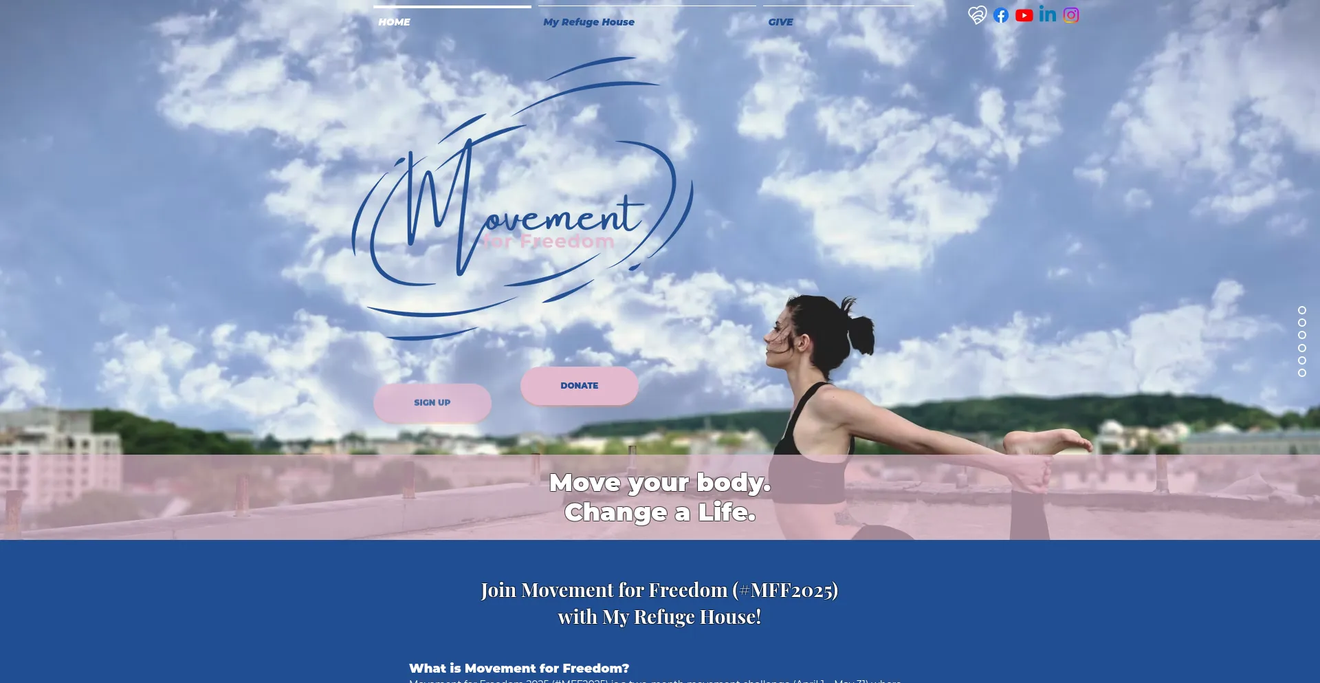 Website screenshot of Movementforfreedom.com