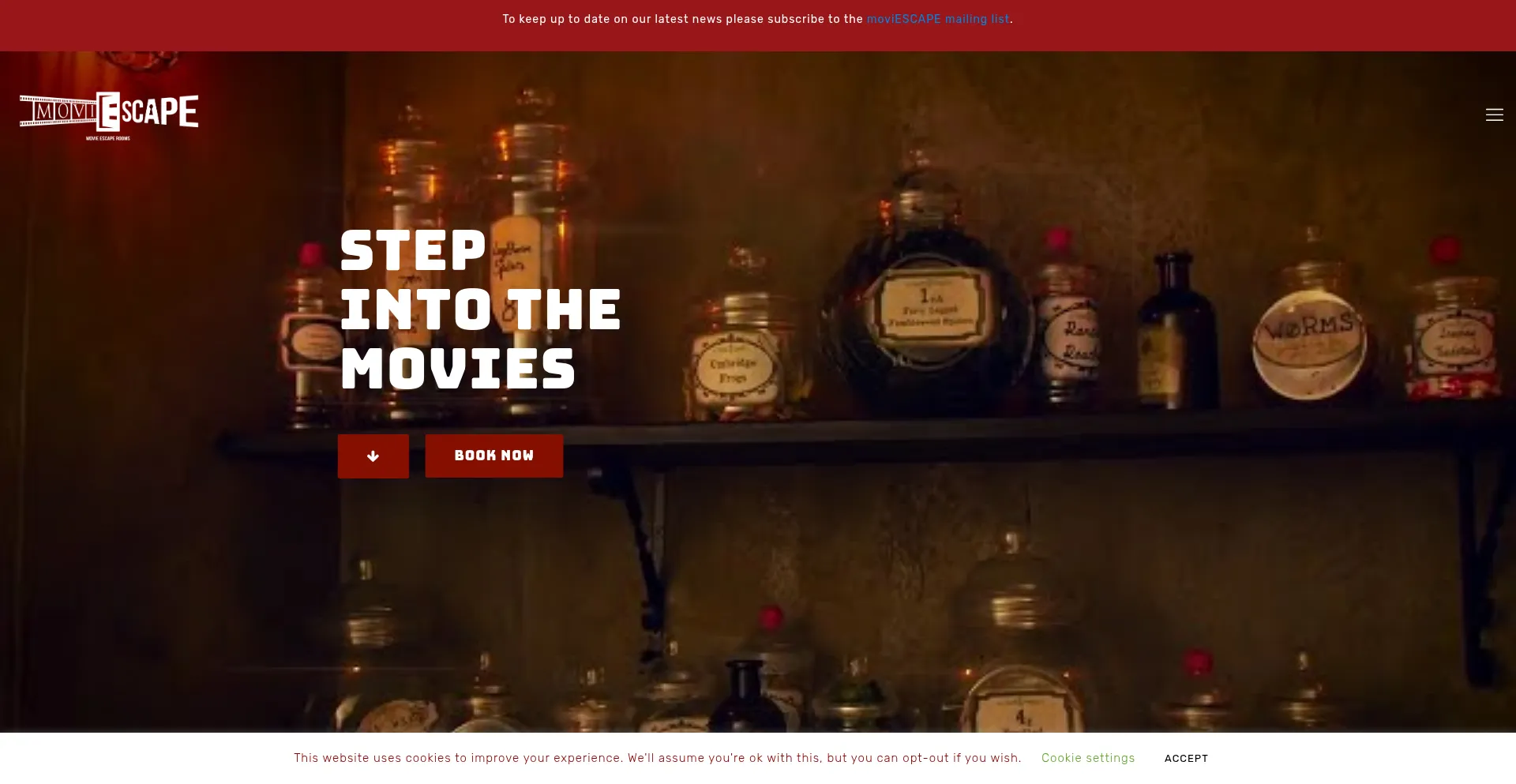 Website screenshot of Moviescape.co.uk