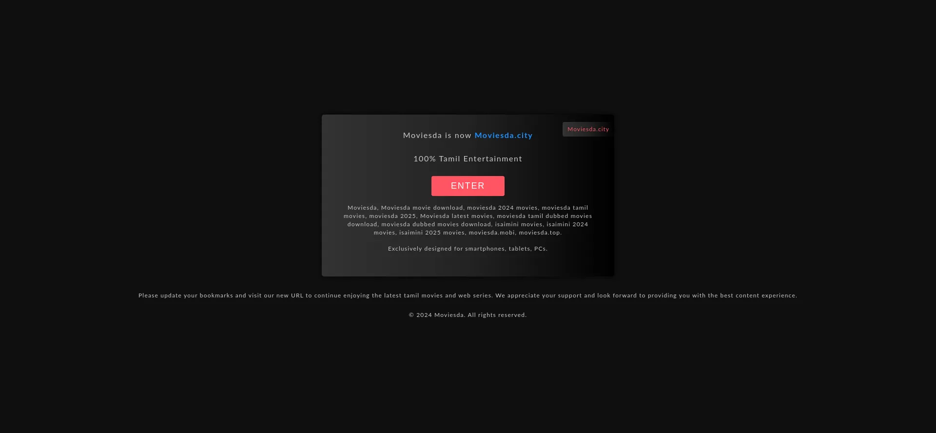 Website screenshot of Moviesda.top